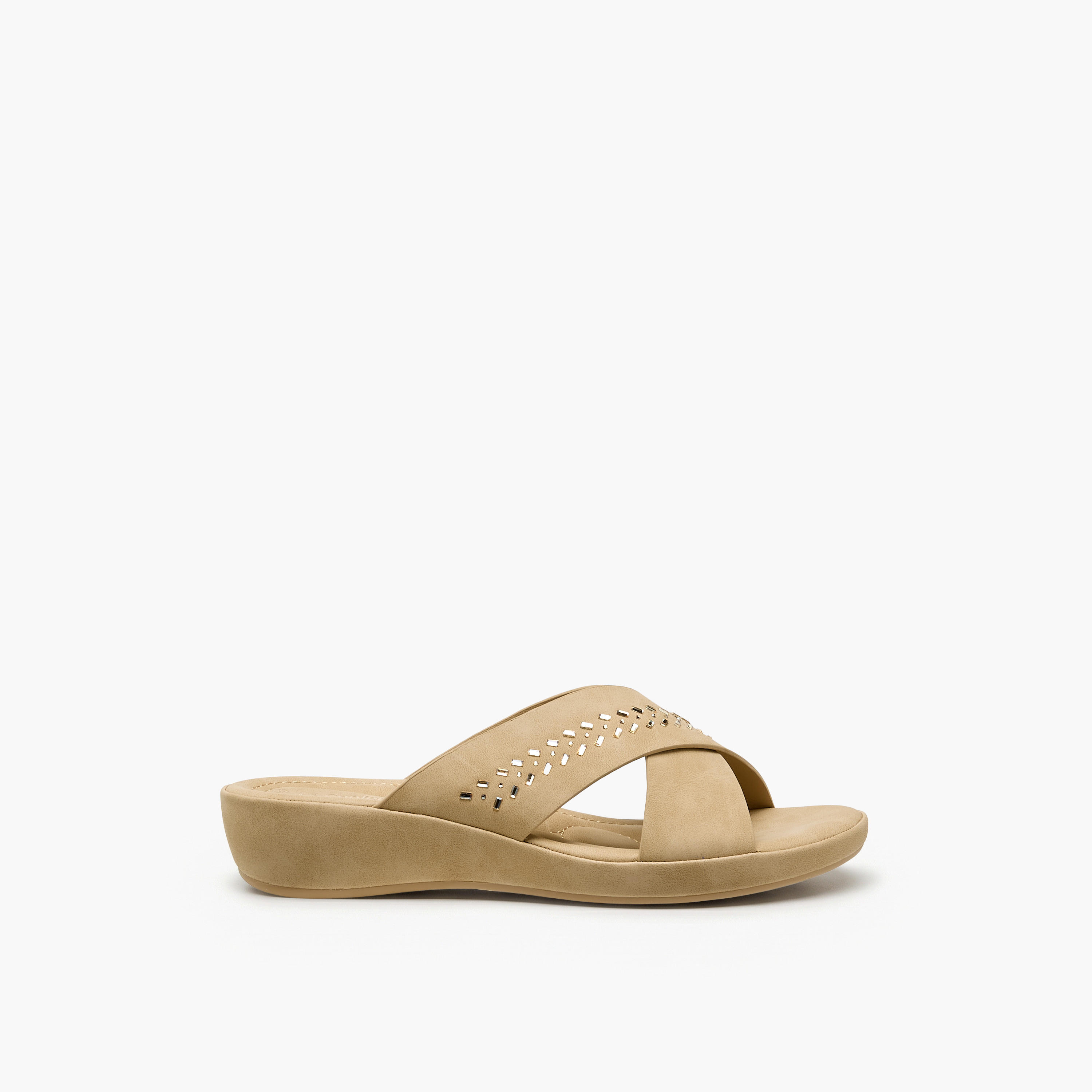 Le Confort Women Embellished Cross Strap Sandals-women-shoes-flats-sandals-image-3