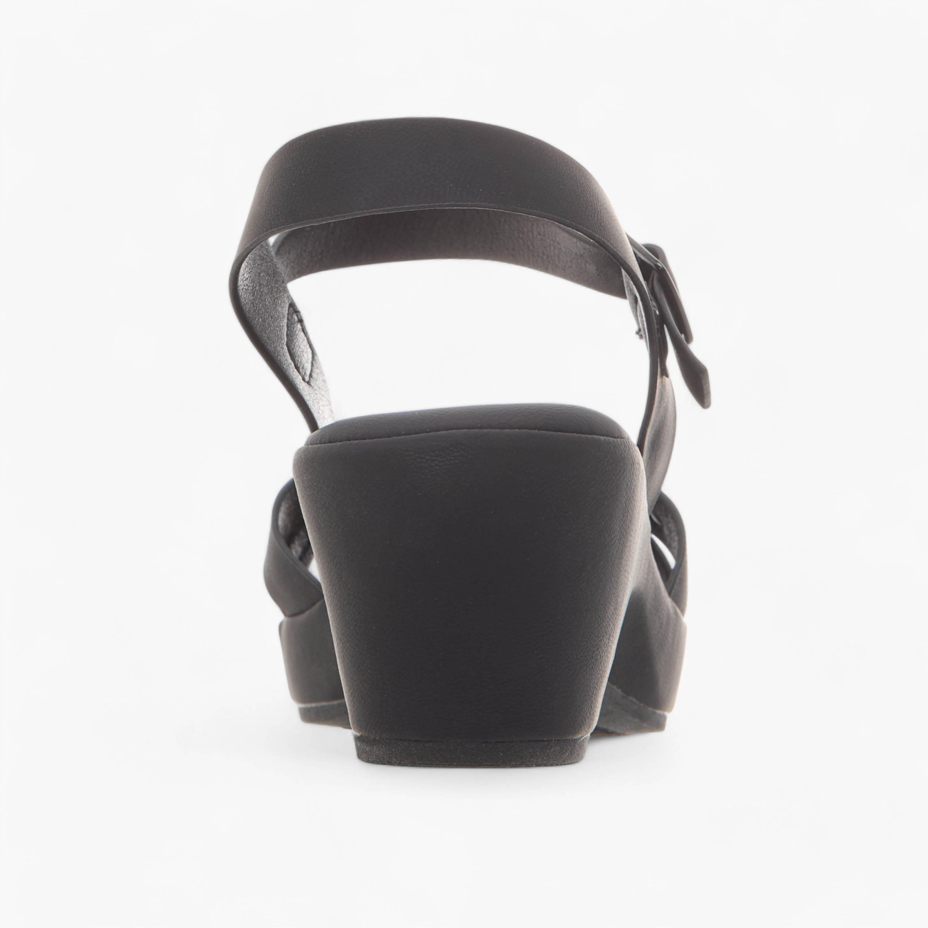 Flora Bella Textured Cross Strap Sandals with Block Heels and Buckle Closure-women-shoes-sandals-heeled-image-5