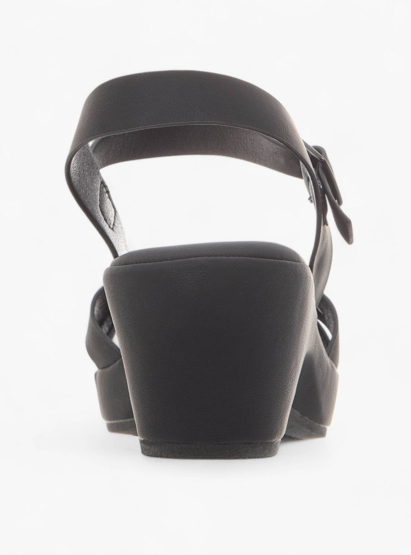 Flora Bella Textured Cross Strap Sandals with Block Heels and Buckle Closure-women-shoes-sandals-heeled-image-5
