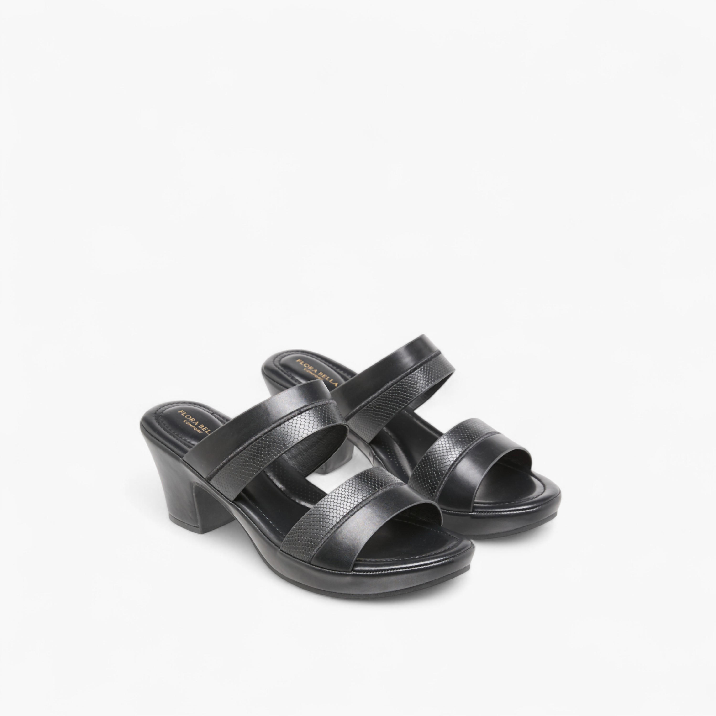 Flora Bella Textured Slip-On Sandals with Block Heels-women-shoes-sandals-heeled-image-1