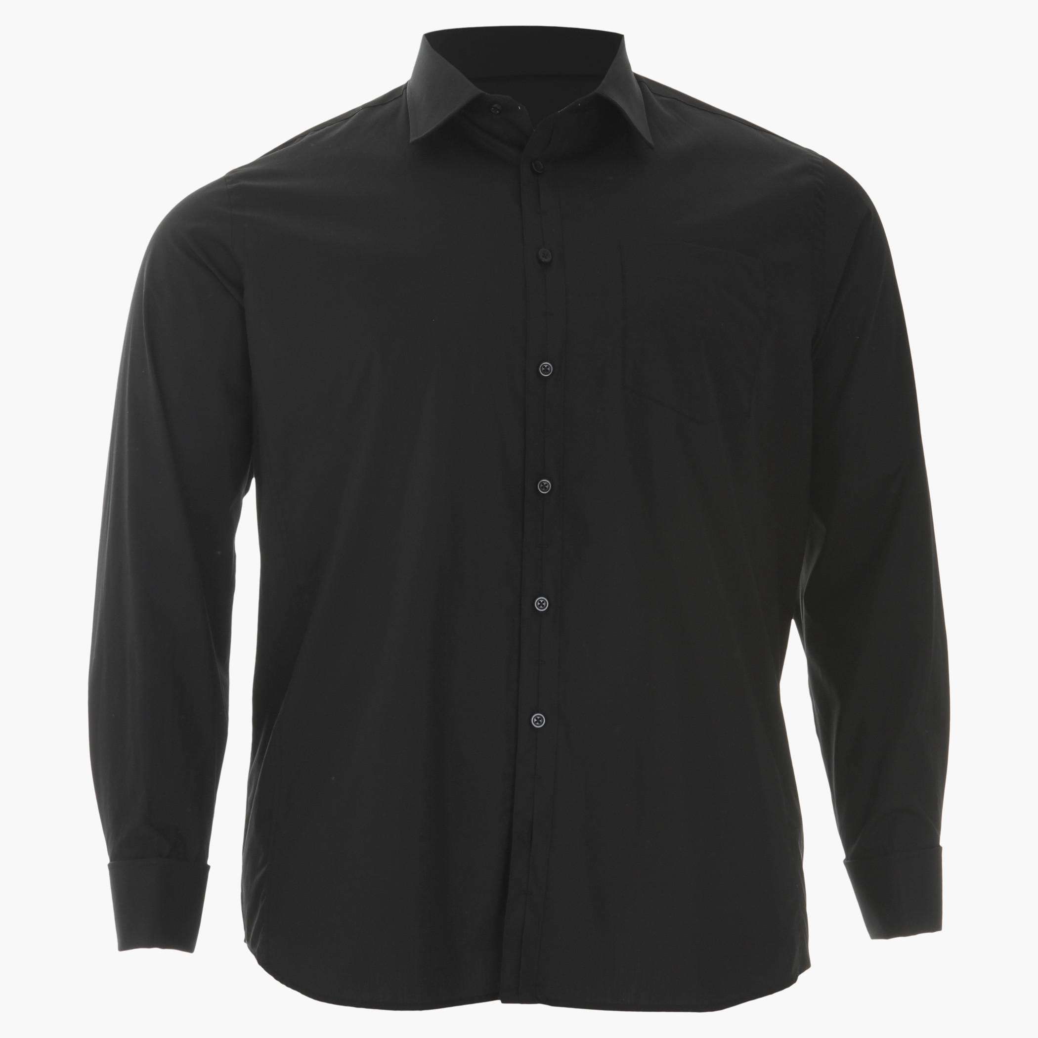 Plus Size Plain Black 40's Shirt-men-clothing-shirts-image-1