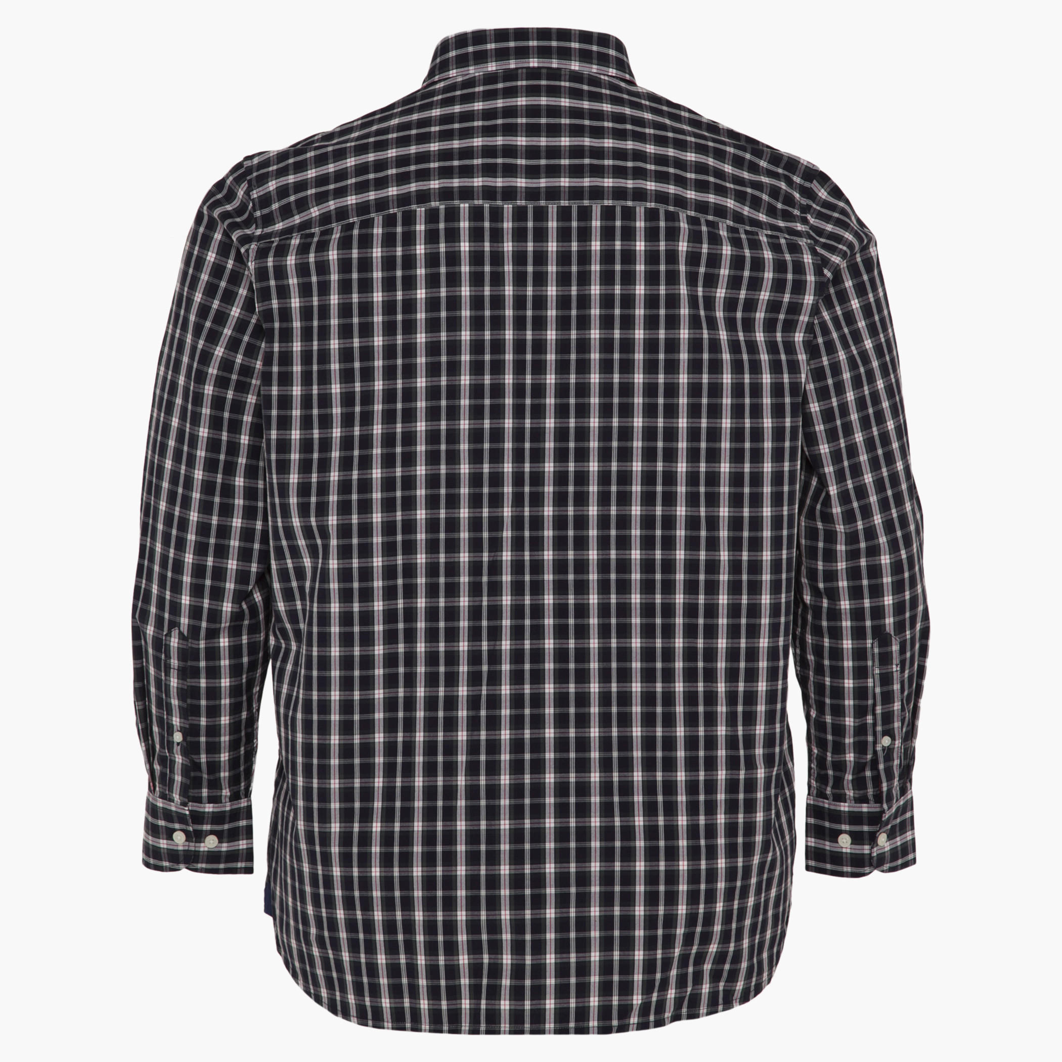 Plus Size Cotton Casual Checked Shirt with Long Sleeves-men-clothing-shirts-image-2