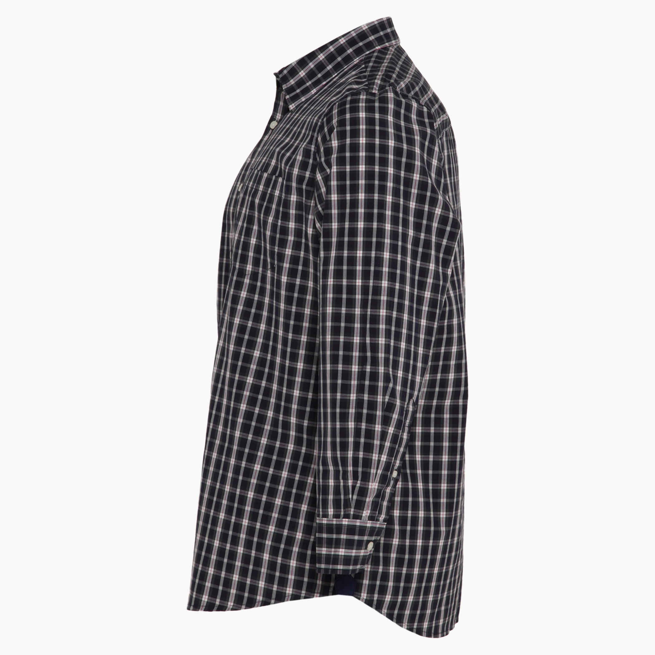 Plus Size Cotton Casual Checked Shirt with Long Sleeves-men-clothing-shirts-image-3