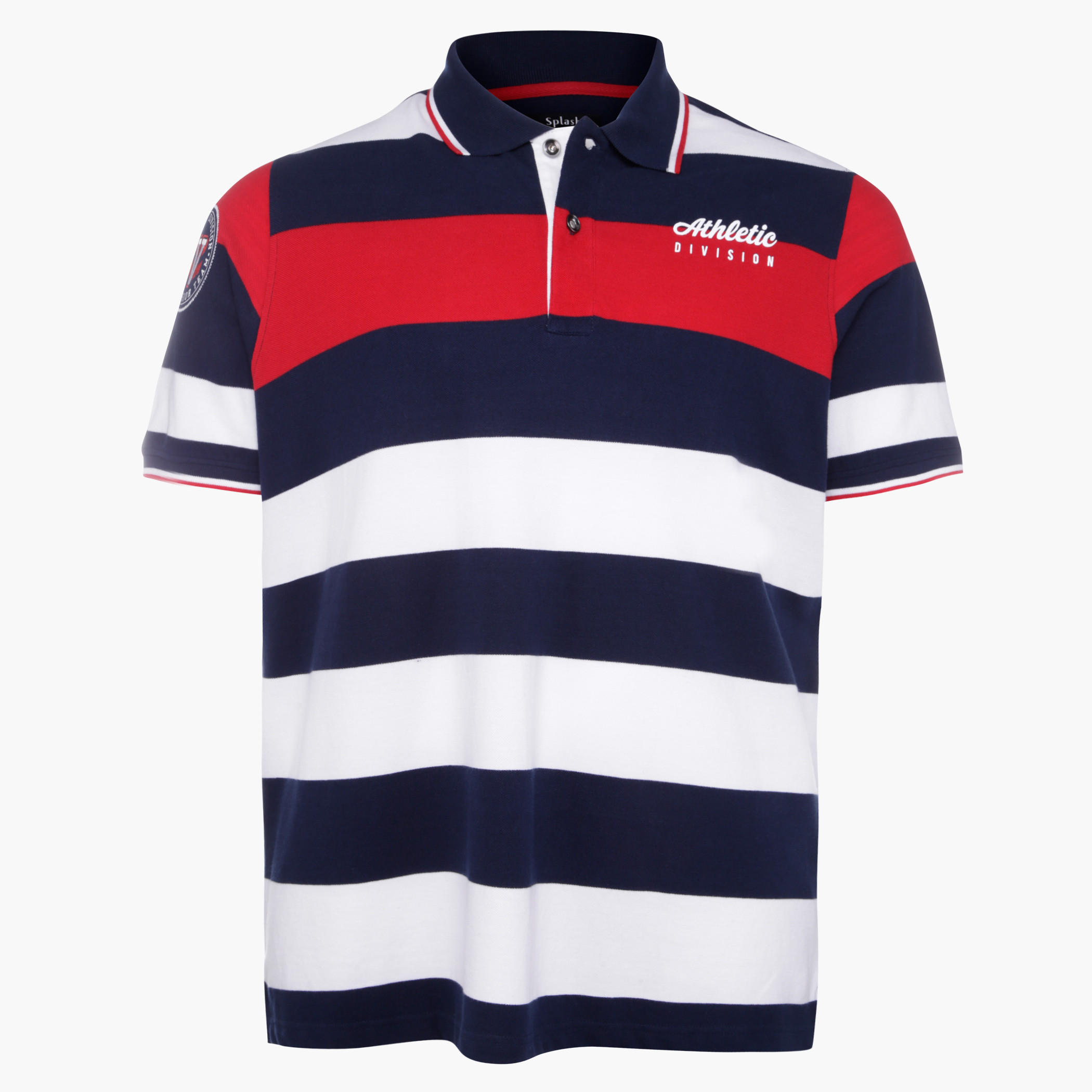 Plus Size Cotton T-Shirt with Collar Neck and Print-men-clothing-tshirtsandpolos-polos-image-1