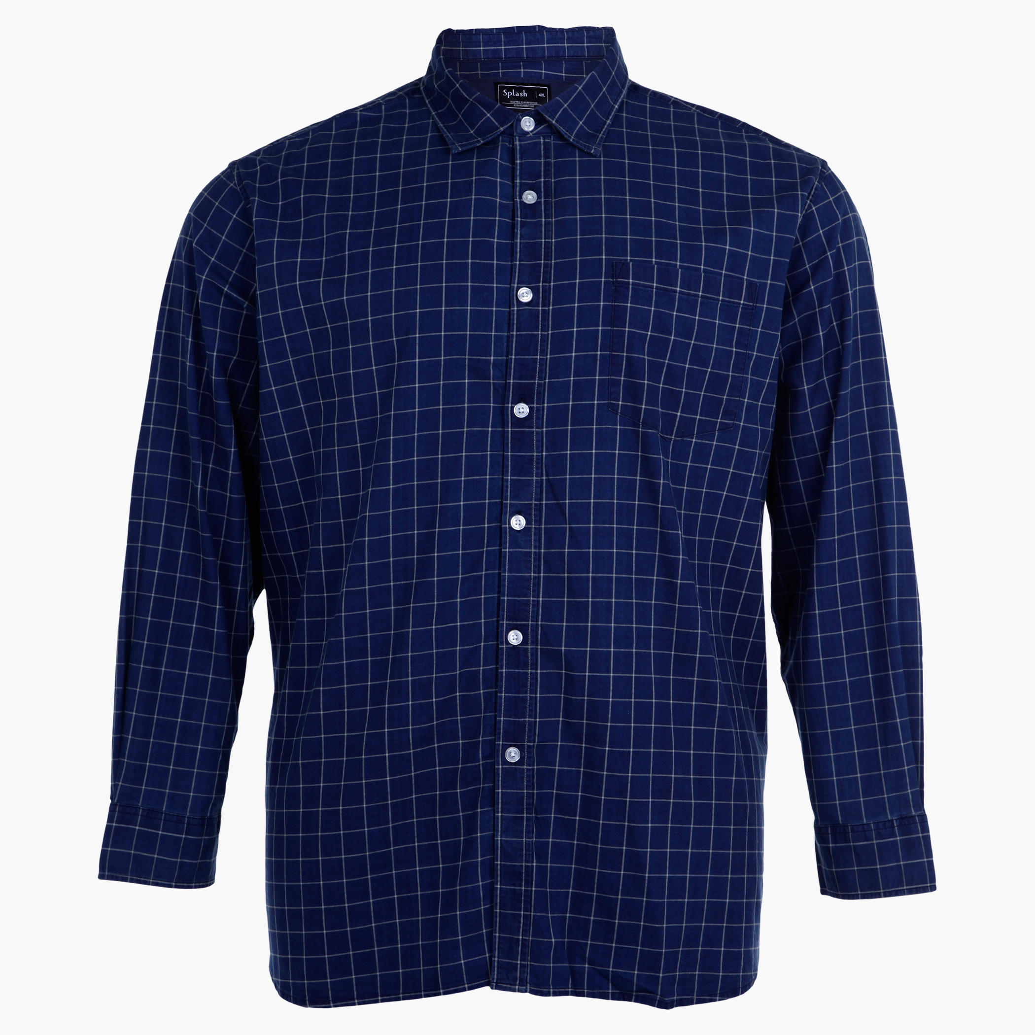 Plus Size Chequered Yarn Dyed Shirt-men-clothing-shirts-image-1