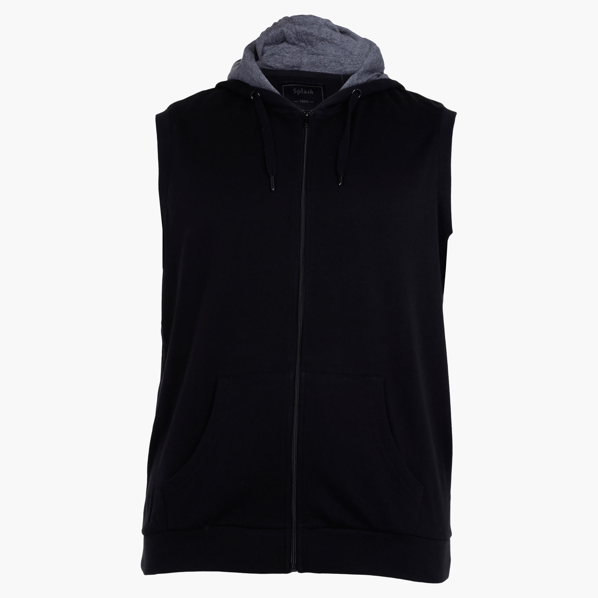 Plus Size Sleeveless Sweatshirt with Hood-men-winterwear-hoodiesandsweatshirts-image-1