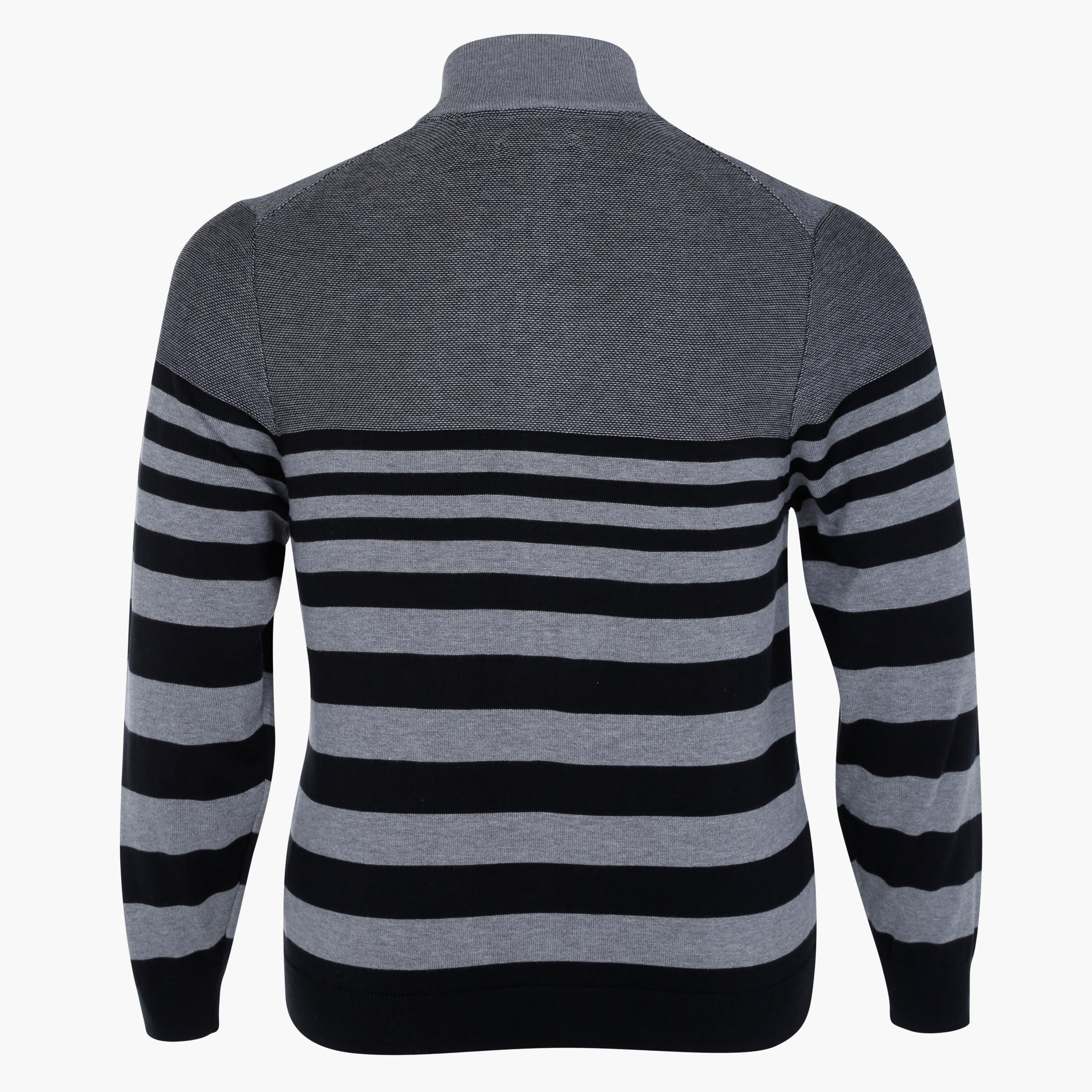 Plus Size Zippered Turtle Neck Sweater with Long Sleeves-men-clothing-sweatersandpullovers-image-2