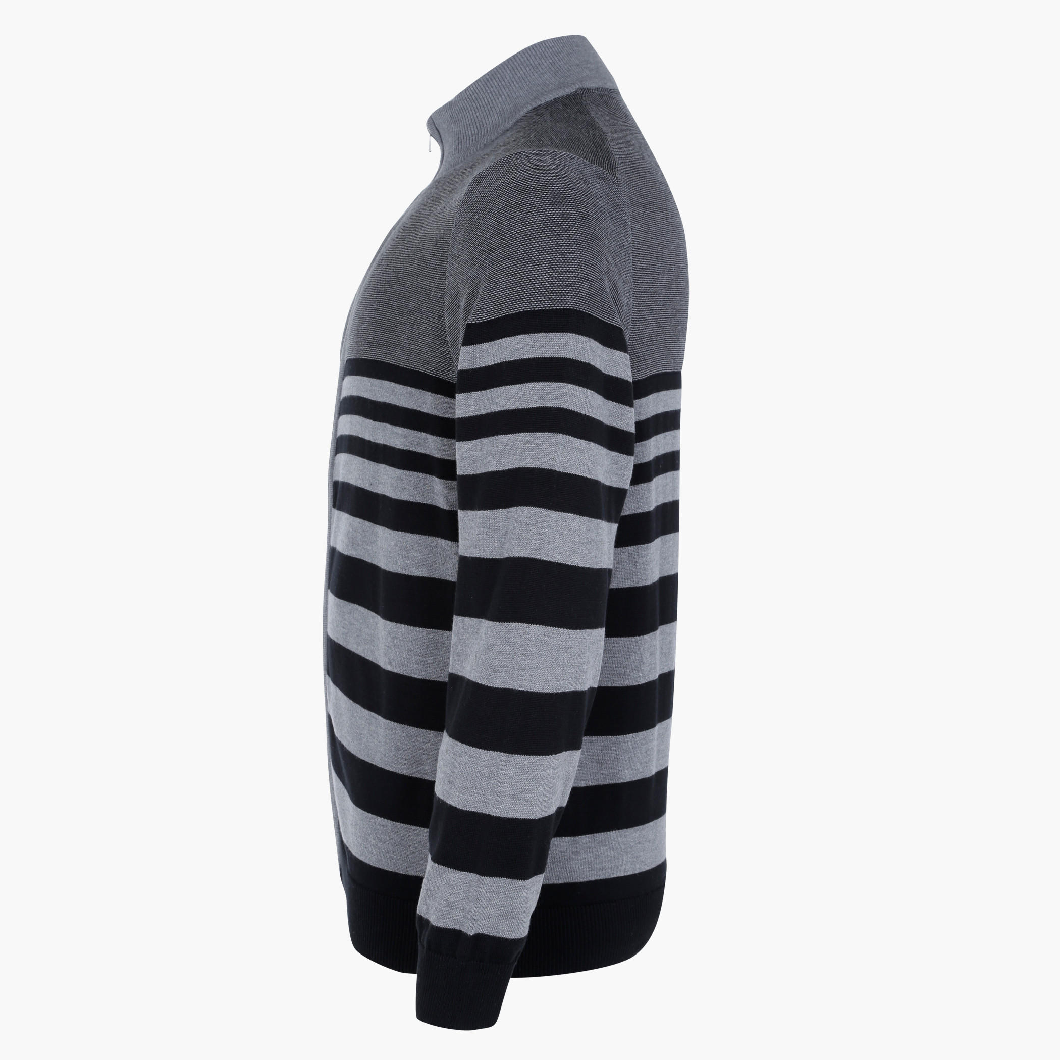 Plus Size Zippered Turtle Neck Sweater with Long Sleeves-men-clothing-sweatersandpullovers-image-3