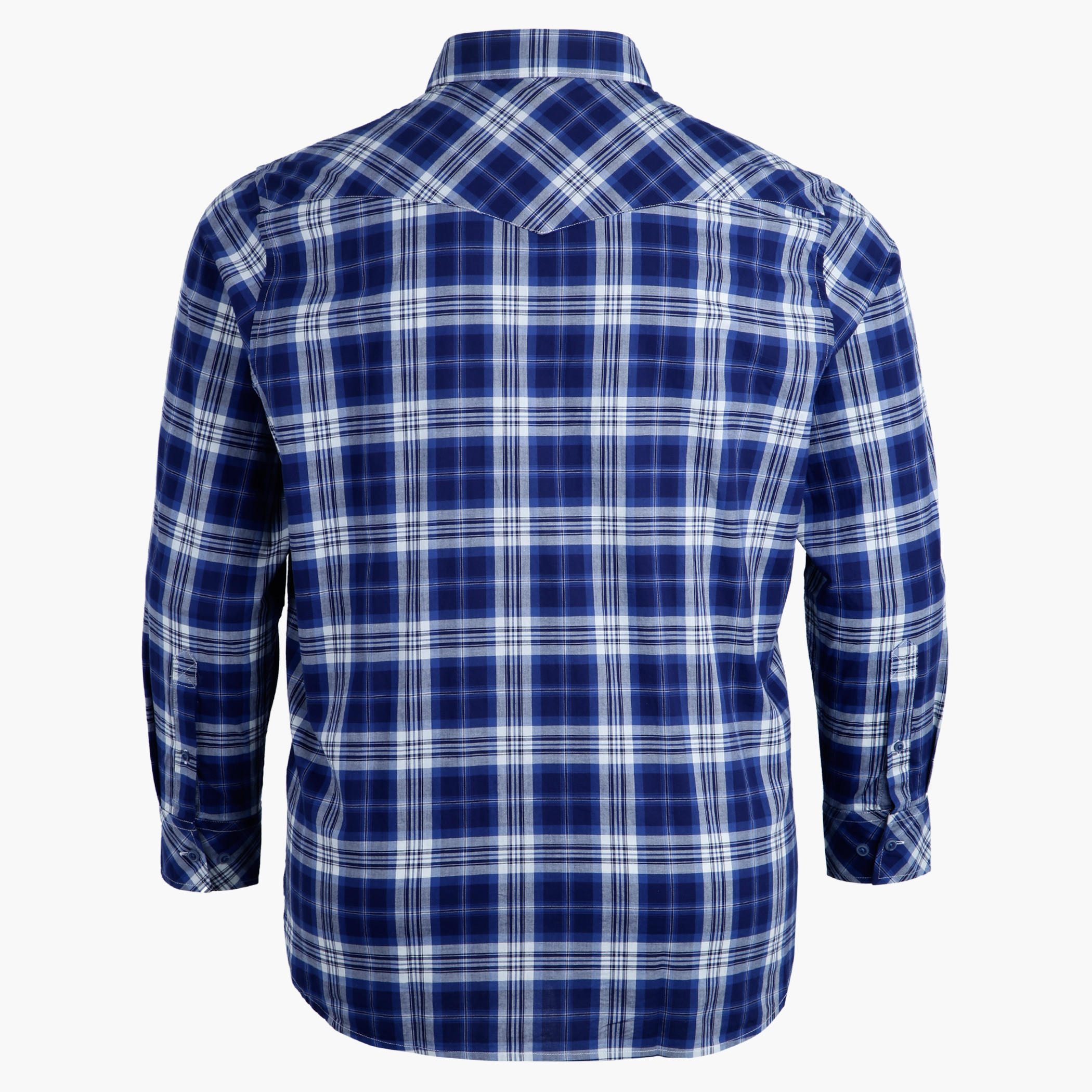 Chequered Shirt with Spread Collar and Long Sleeves-men-clothing-shirts-image-2