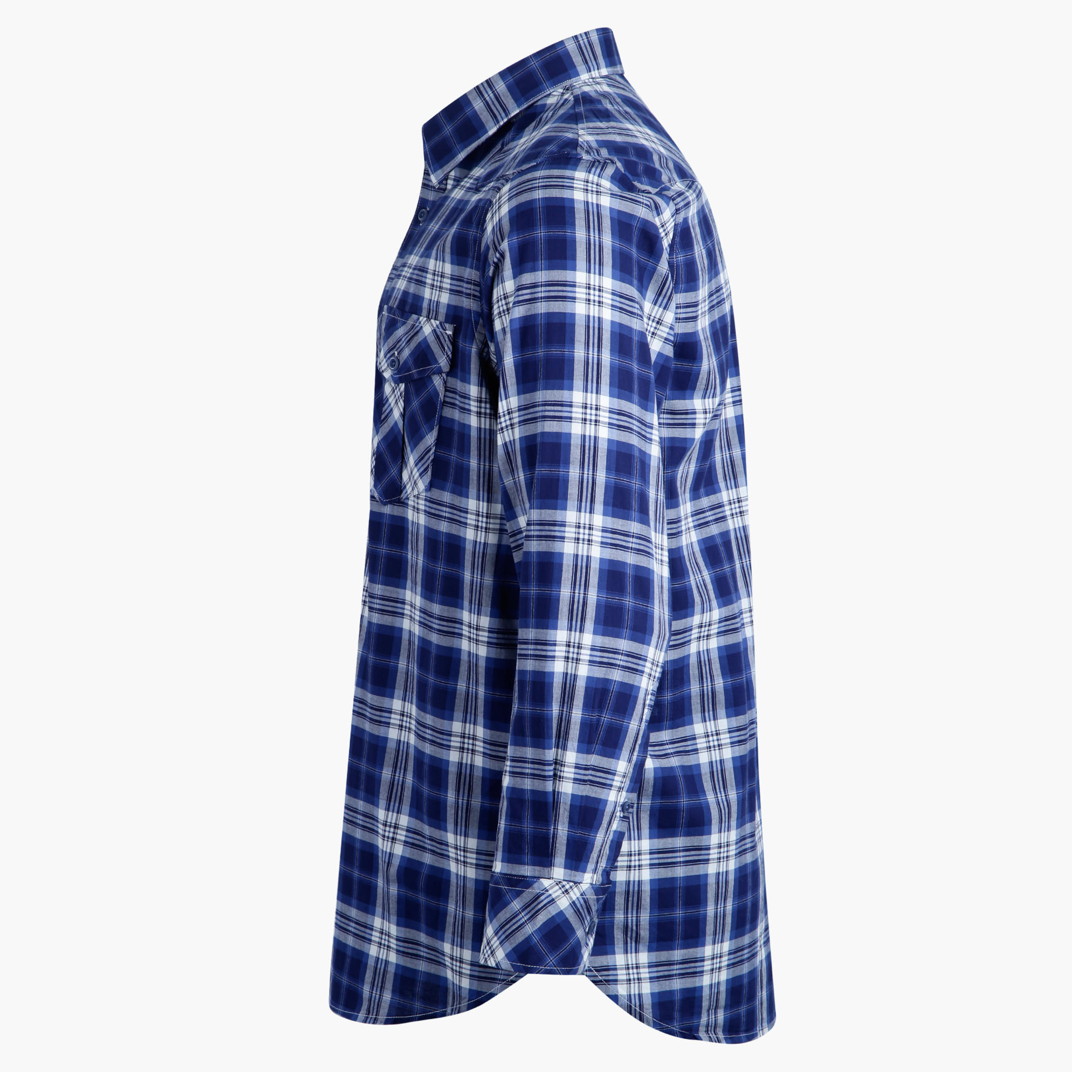 Chequered Shirt with Spread Collar and Long Sleeves-men-clothing-shirts-image-3