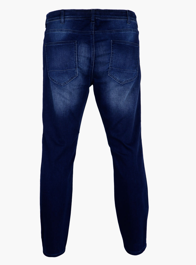 Plus Size Full Length Jeans with Drawstring-men-clothing-bottoms-jeans-image-2