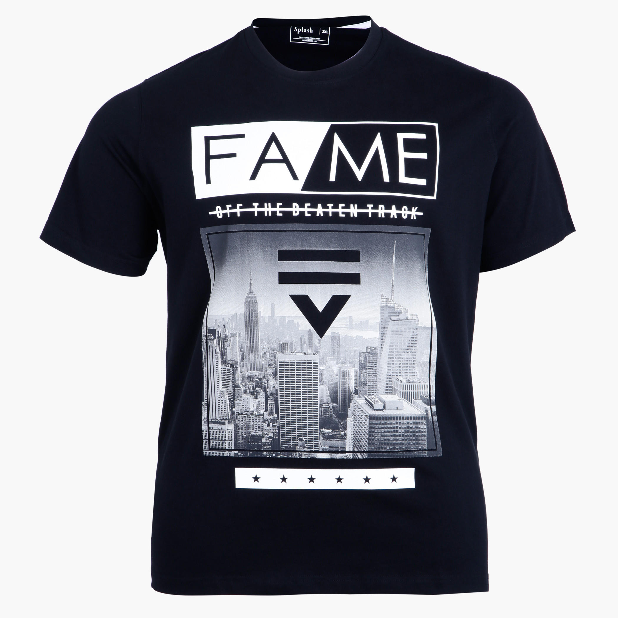 Graphic Print T-Shirt with Crew Neck and Short Sleeves-men-clothing-tshirtsandpolos-tshirts-image-1