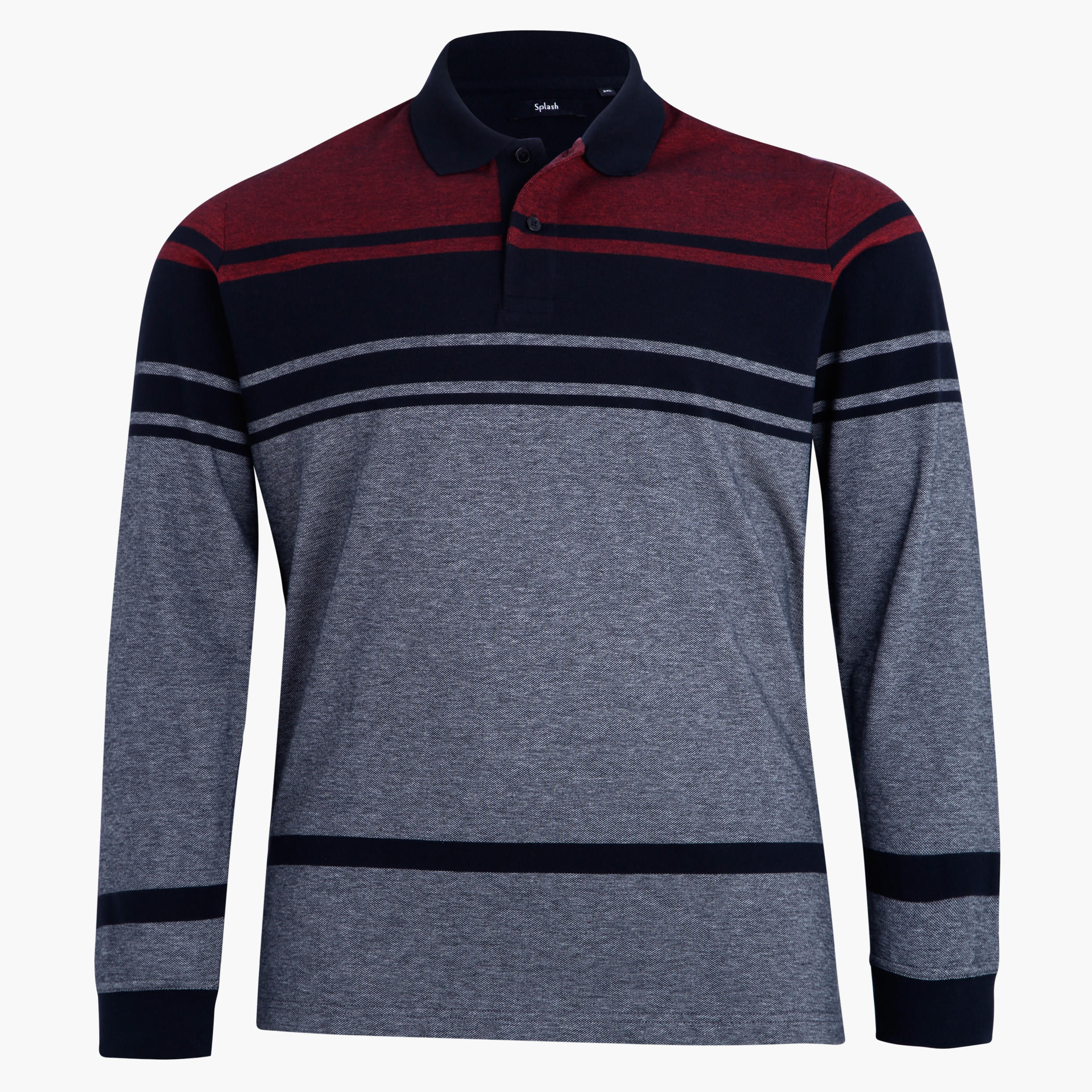 Polo Neck T-Shirt with Long Sleeves-men-clothing-tshirtsandpolos-tshirts-image-1