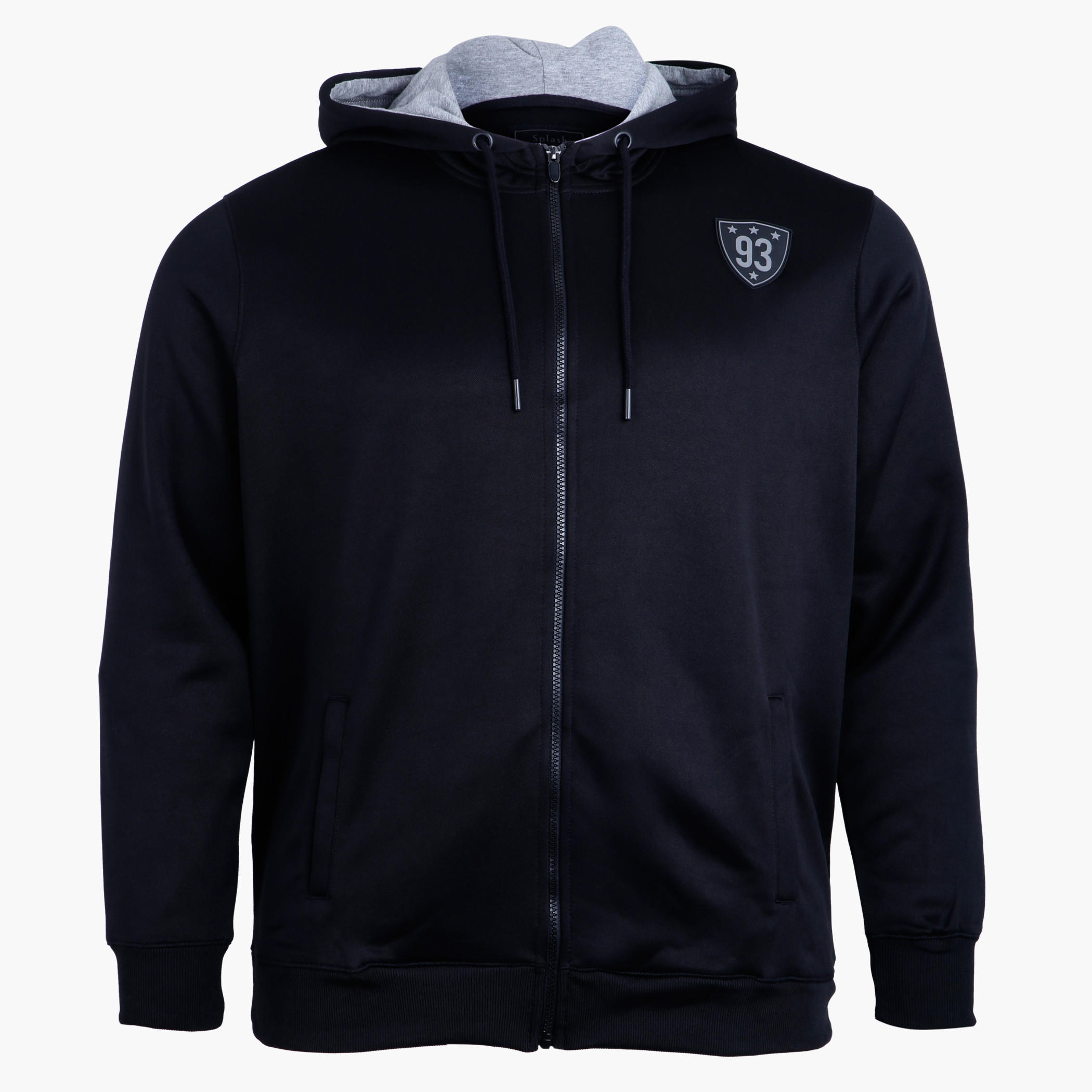 Hooded Jacket with Long Sleeves and Zip Closure-men-winterwear-hoodiesandsweatshirts-image-1