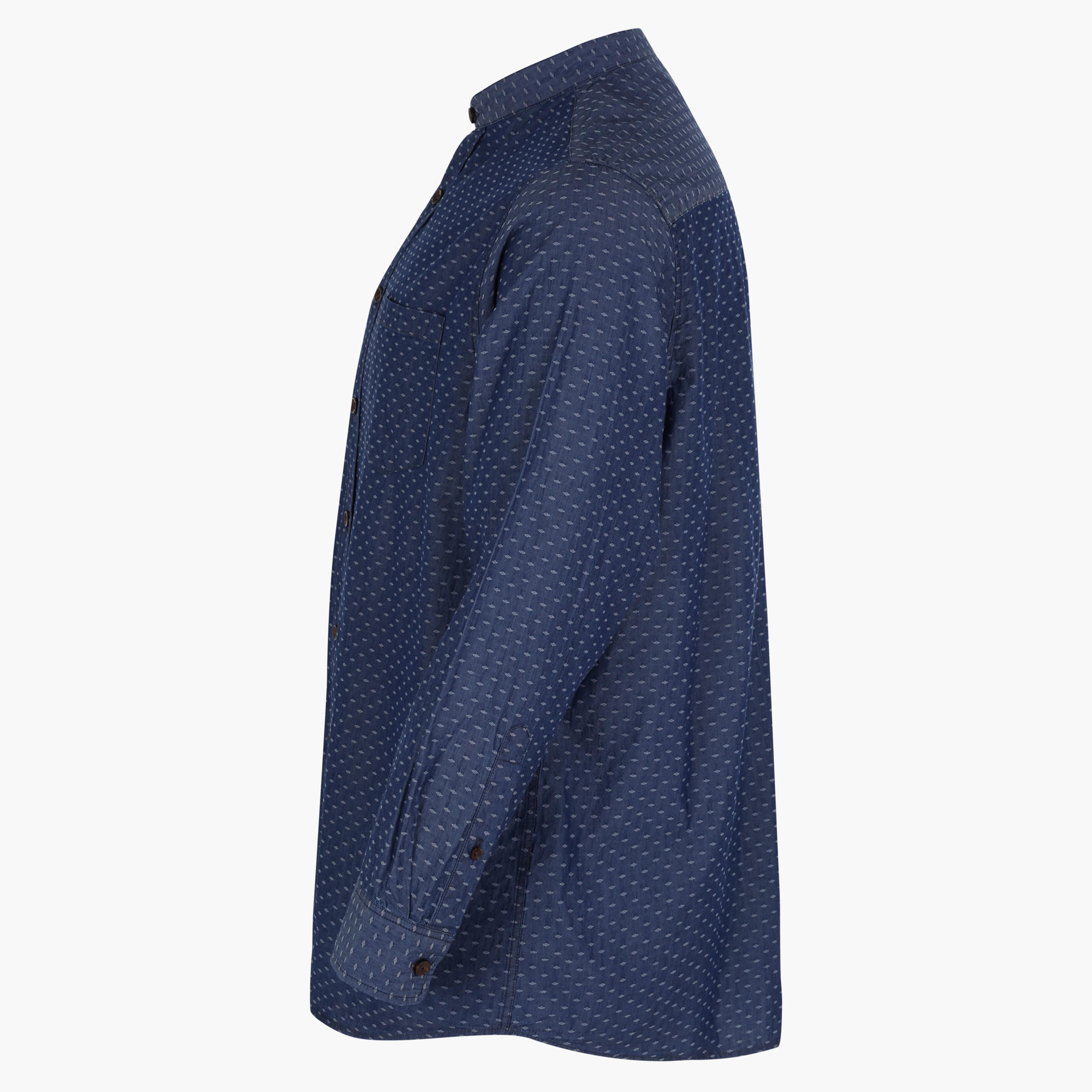 Printed Shirt with Mandarin Collar and Long Sleeves-men-clothing-shirts-image-3