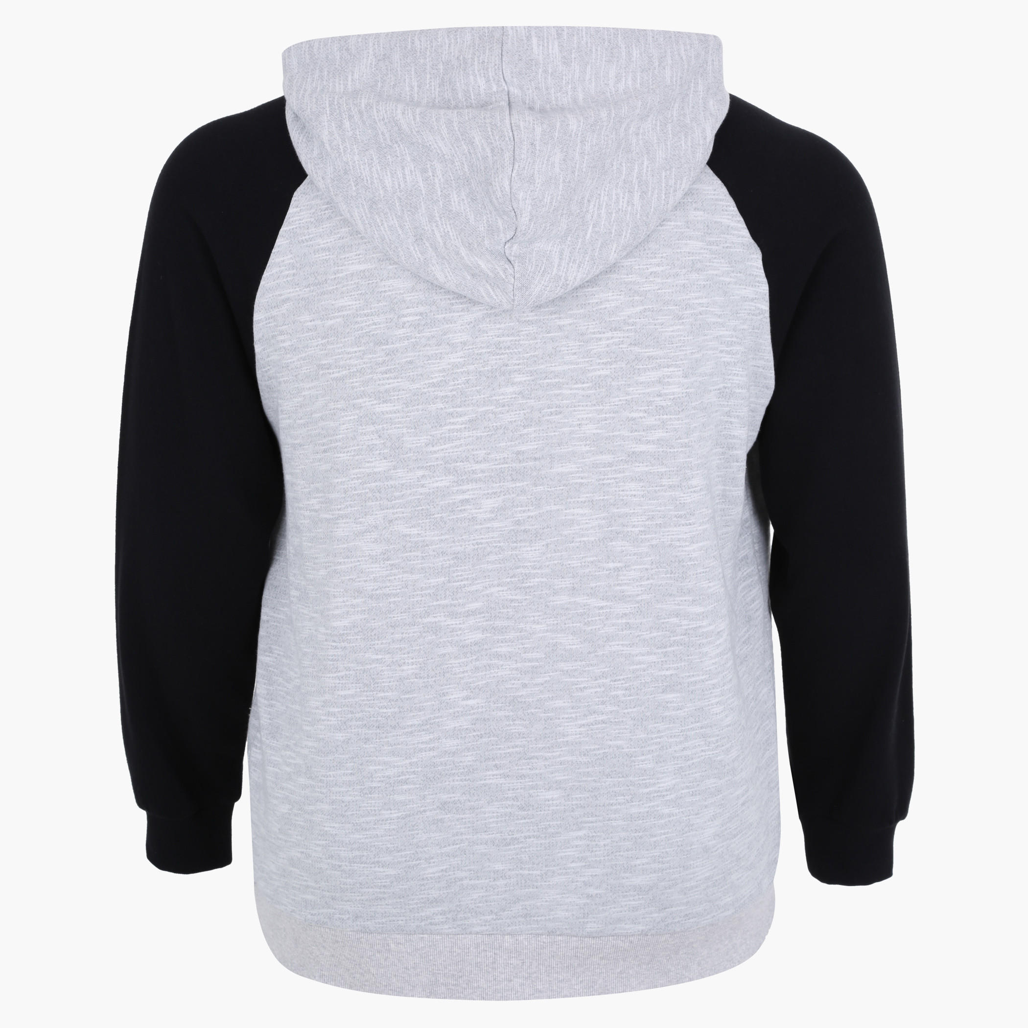 Printed Melange Sweatshirt with Hood and Long Sleeves-men-winterwear-hoodiesandsweatshirts-image-2