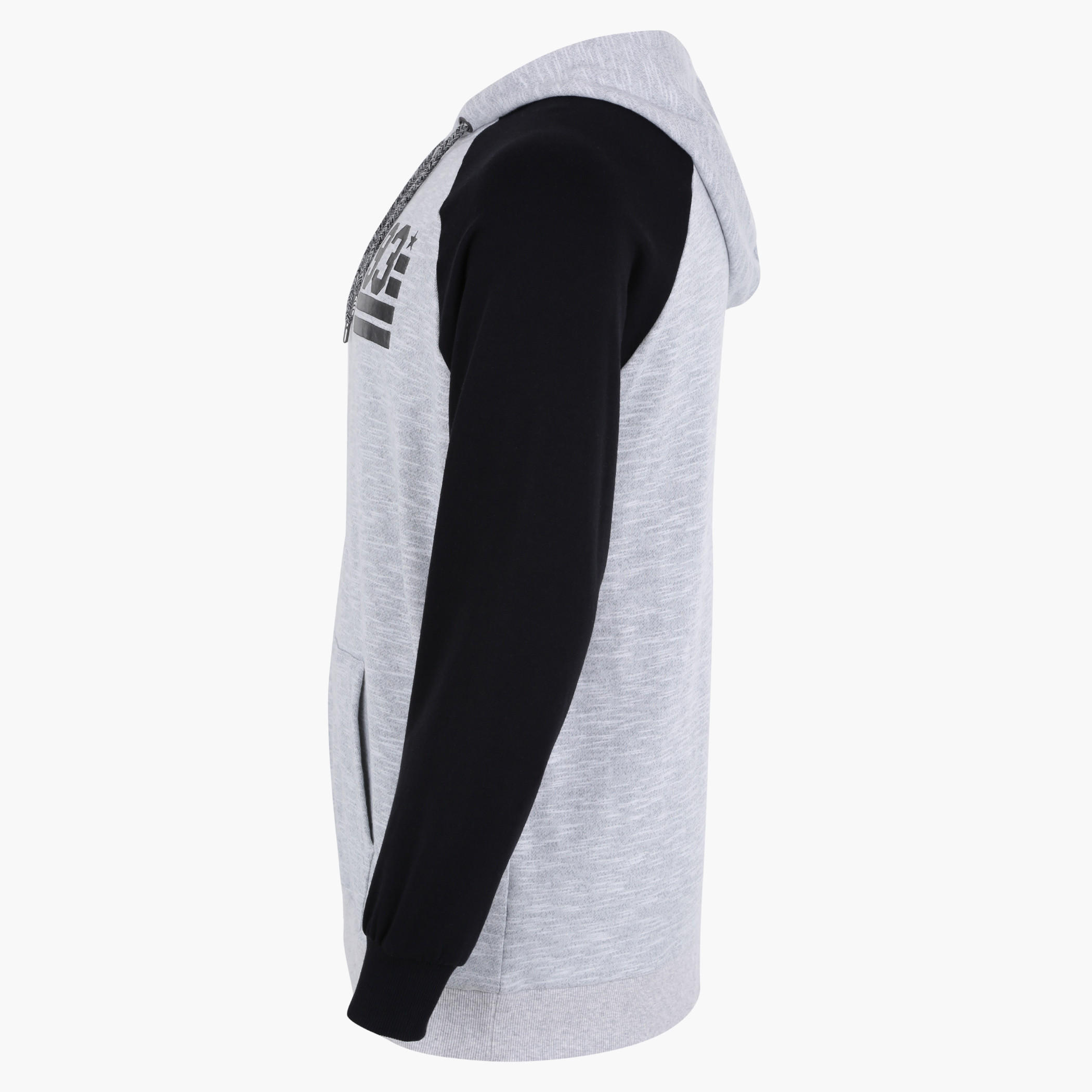 Printed Melange Sweatshirt with Hood and Long Sleeves-men-winterwear-hoodiesandsweatshirts-image-3