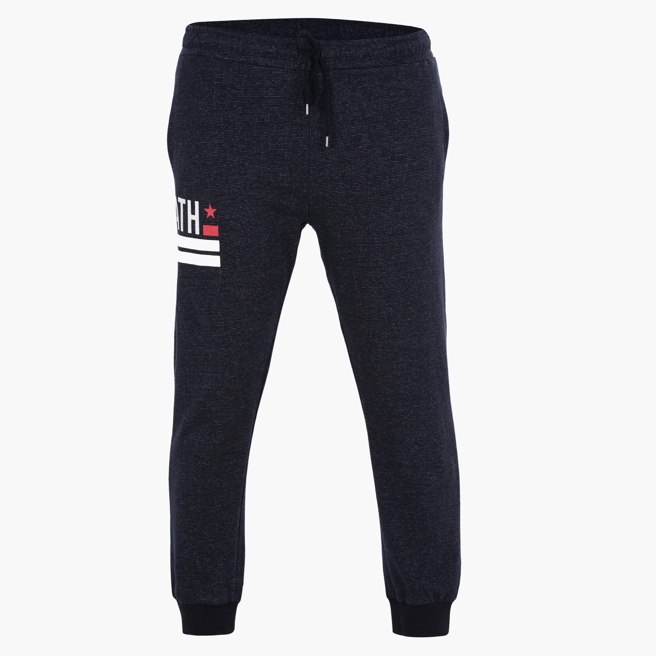 Melange Print Jog Pants with Elasticised Waistband-men-clothing-bottoms-joggers-image-1