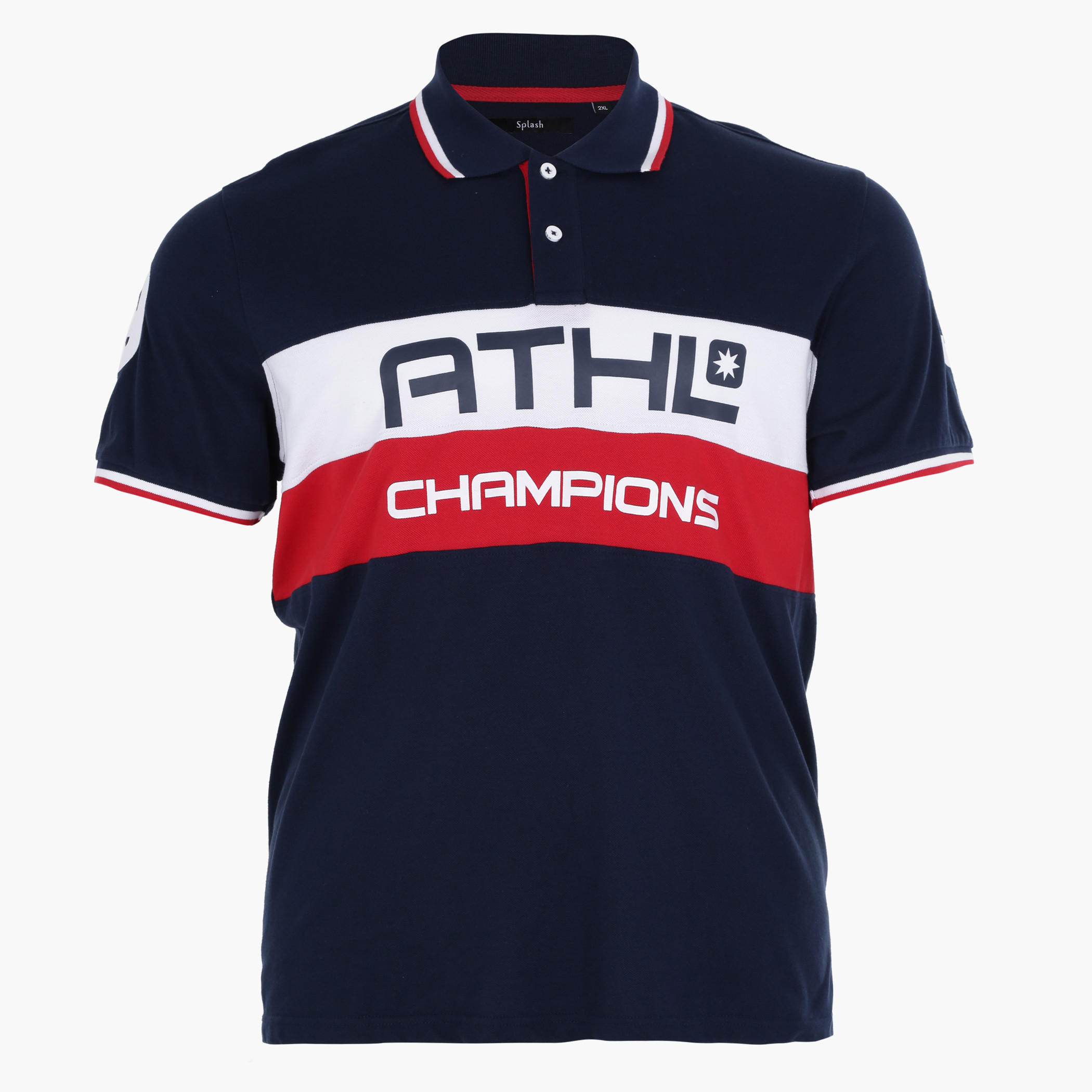 Printed T-Shirt with Polo Neck and Short Sleeves-men-clothing-tshirtsandpolos-polos-image-1