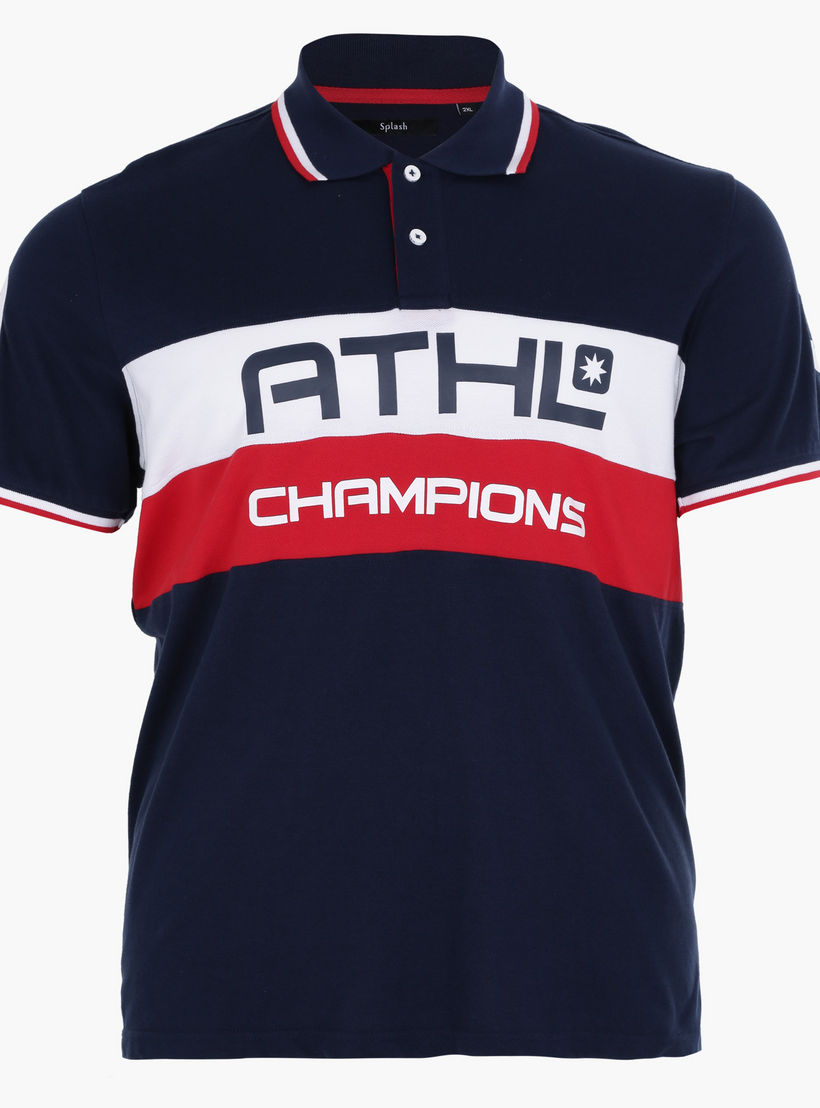 Printed T-Shirt with Polo Neck and Short Sleeves-men-clothing-tshirtsandpolos-polos-image-3