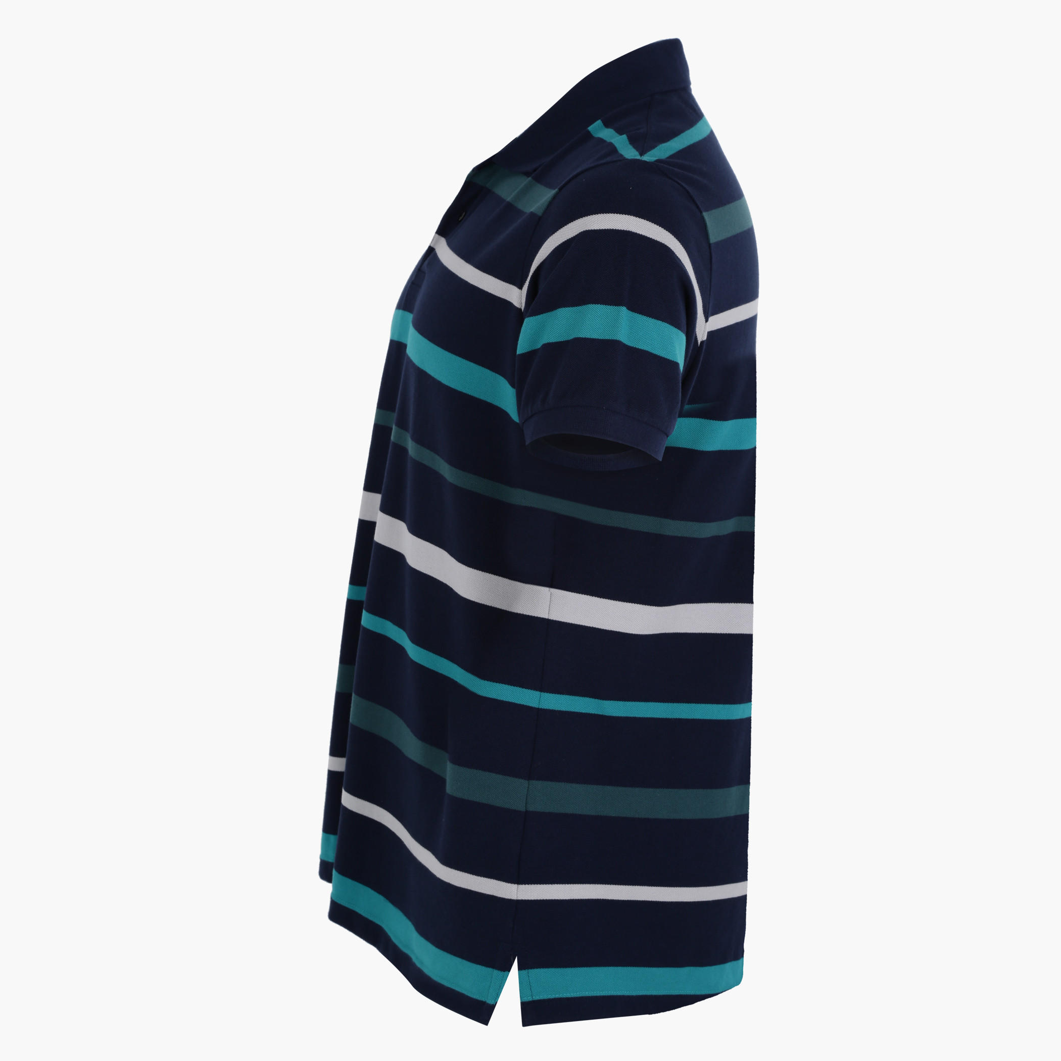 Striped T-Shirt with Polo Neck and Short Sleeves-men-clothing-tshirtsandpolos-polos-image-3