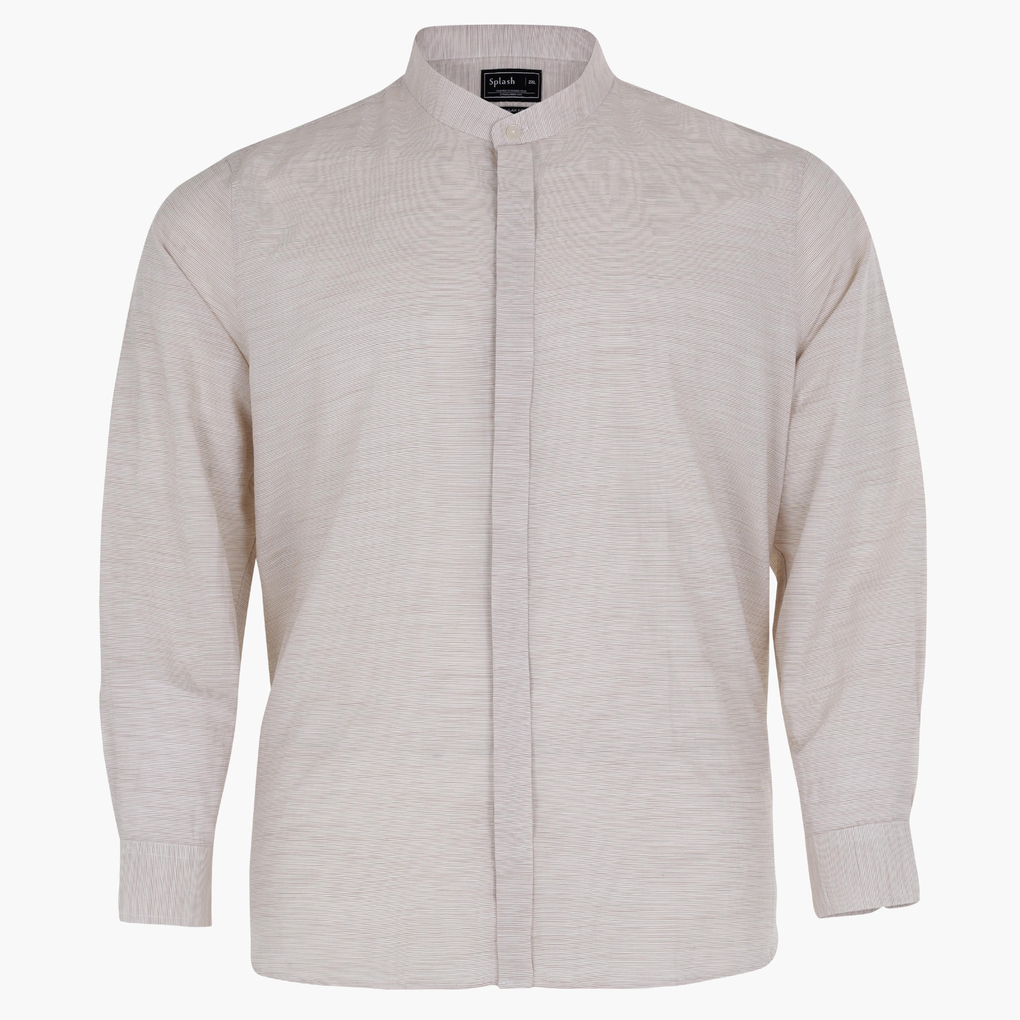 Long Sleeves Shirt with Complete Placket and Mandarin Collar-men-clothing-shirts-image-1