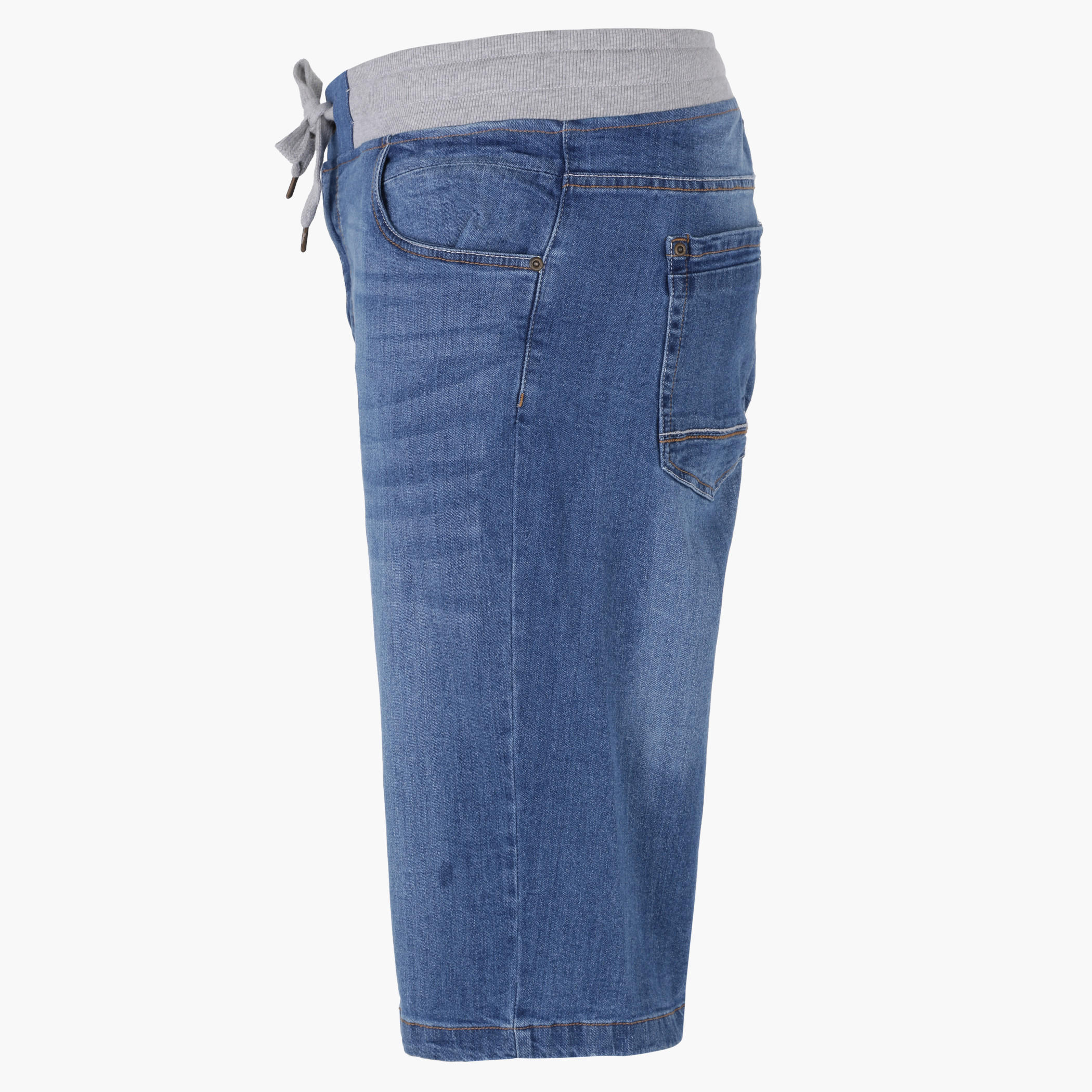 Knee Length Shorts with Elasticated Drawstring-men-clothing-bottoms-jeans-image-3