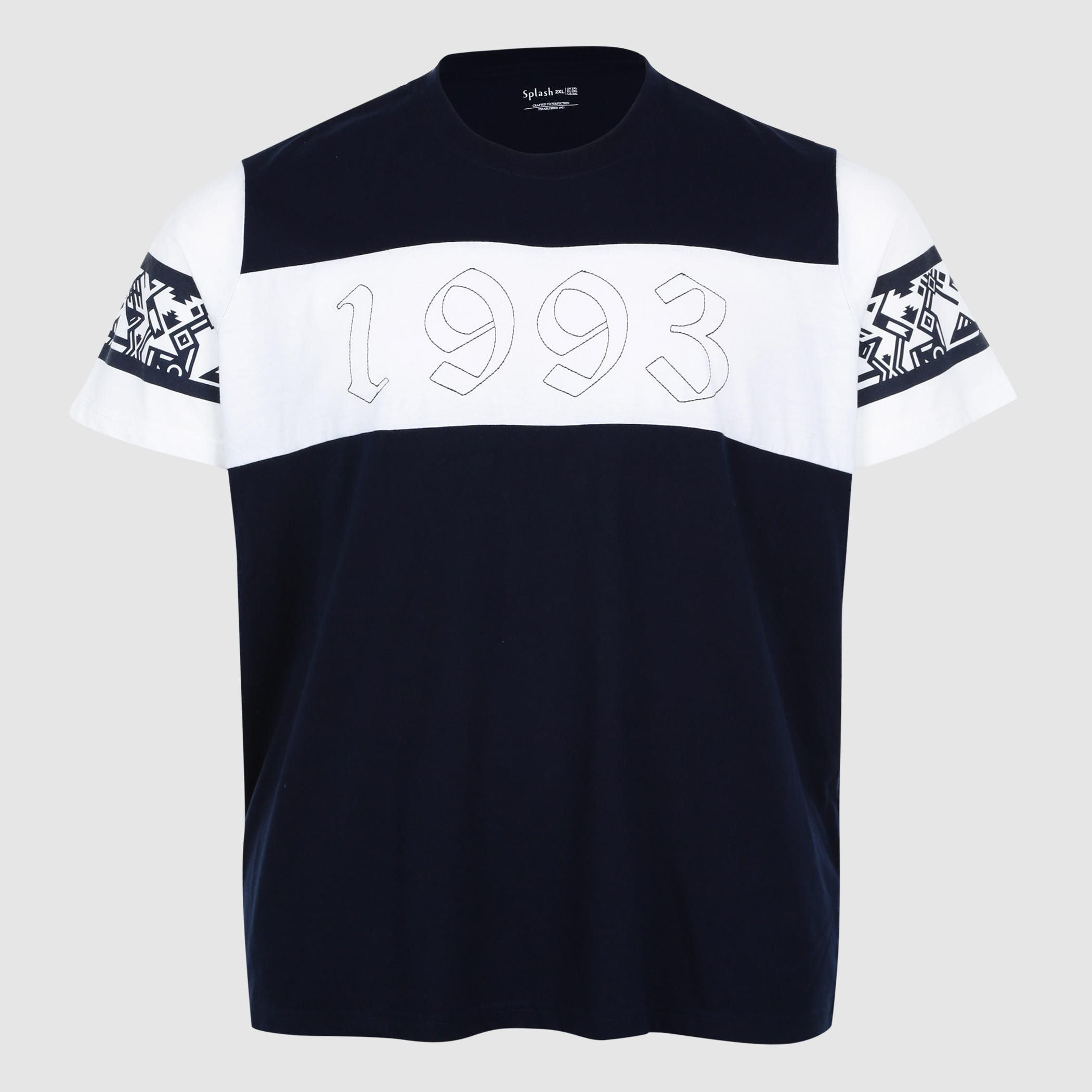 Printed Crew Neck T-Shirt with Short Sleeves-men-clothing-tshirtsandpolos-tshirts-image-1