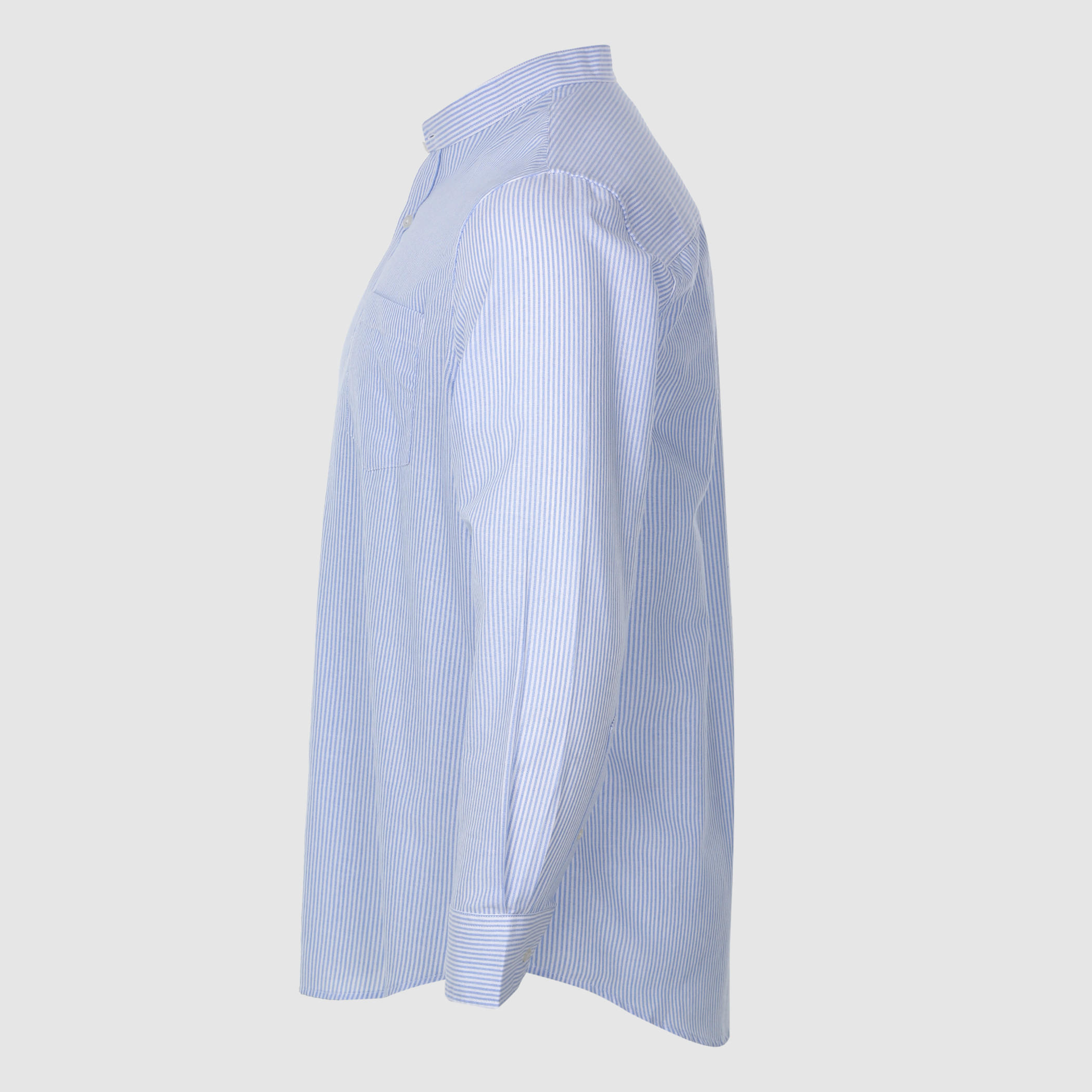 Striped Mandarin Collar Shirt with Long Sleeves and Complete Placket-men-clothing-shirts-image-3
