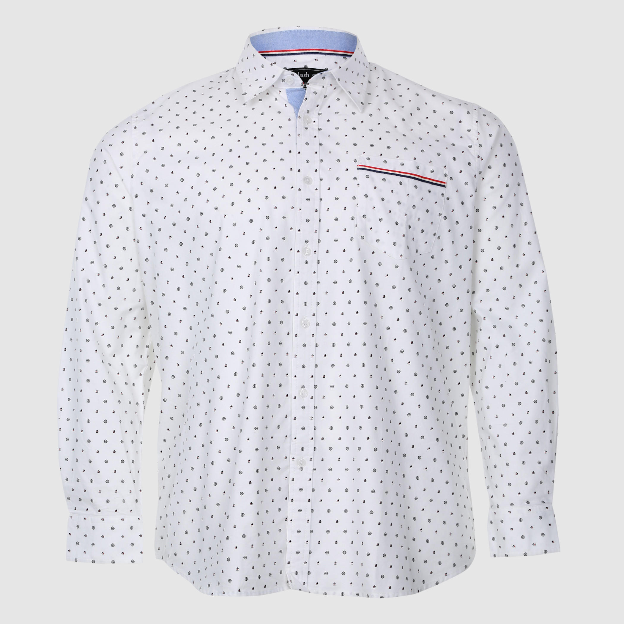 Printed Shirt with Long Sleeves and Complete Placket-men-clothing-shirts-image-1