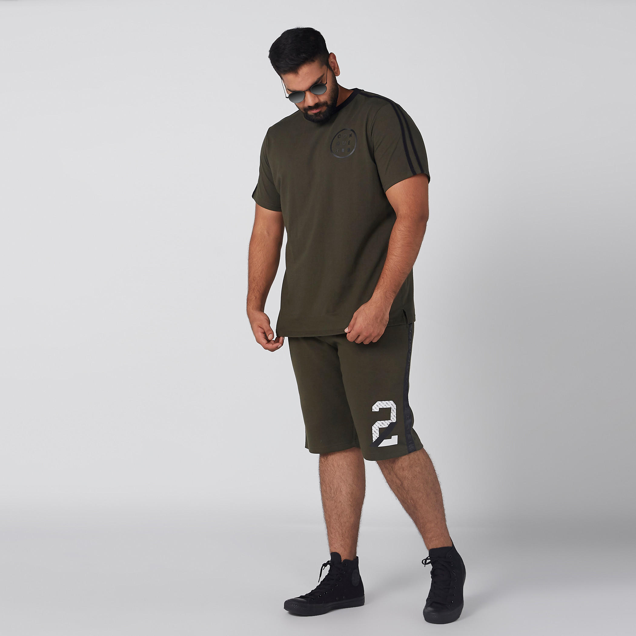 Printed Shorts with Tape Detail and Drawstring-men-clothing-bottoms-shorts-image-2
