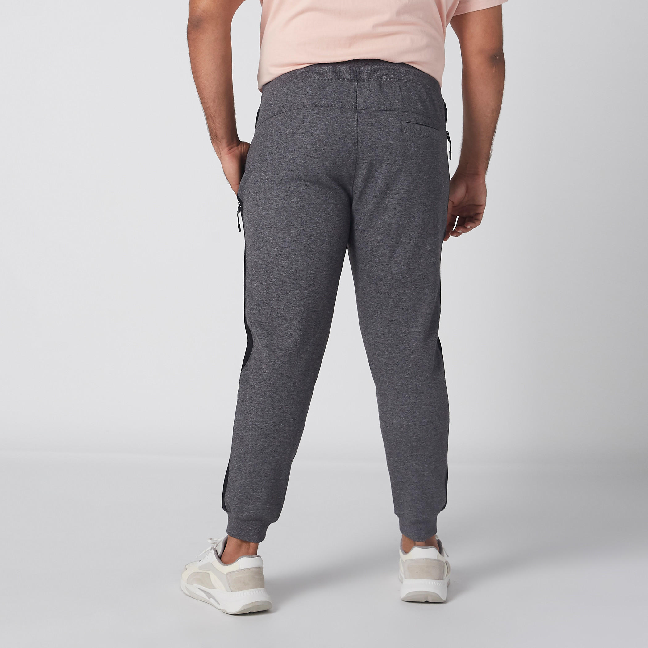 بنطال رياضي ميلانج طويل برباط وجيوب-men-clothing-bottoms-joggers-image-3
