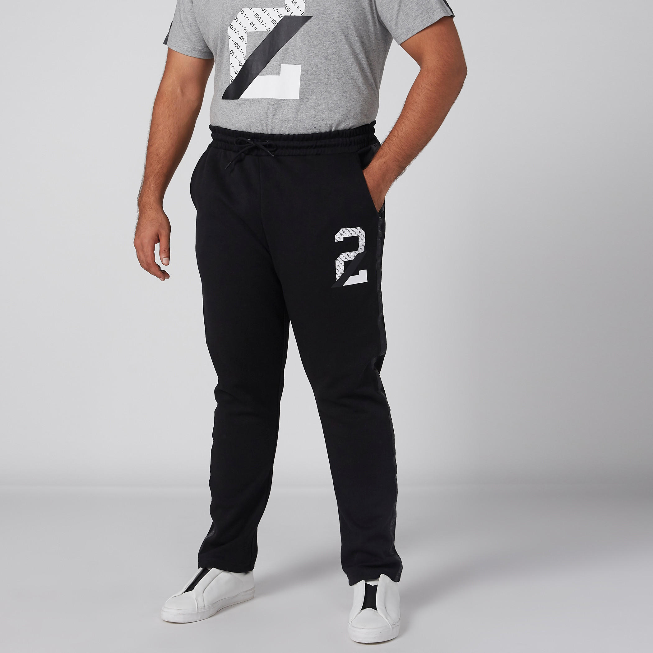 Printed Full Length Pants with Drawstring and Pocket Detail-men-clothing-bottoms-joggers-image-1