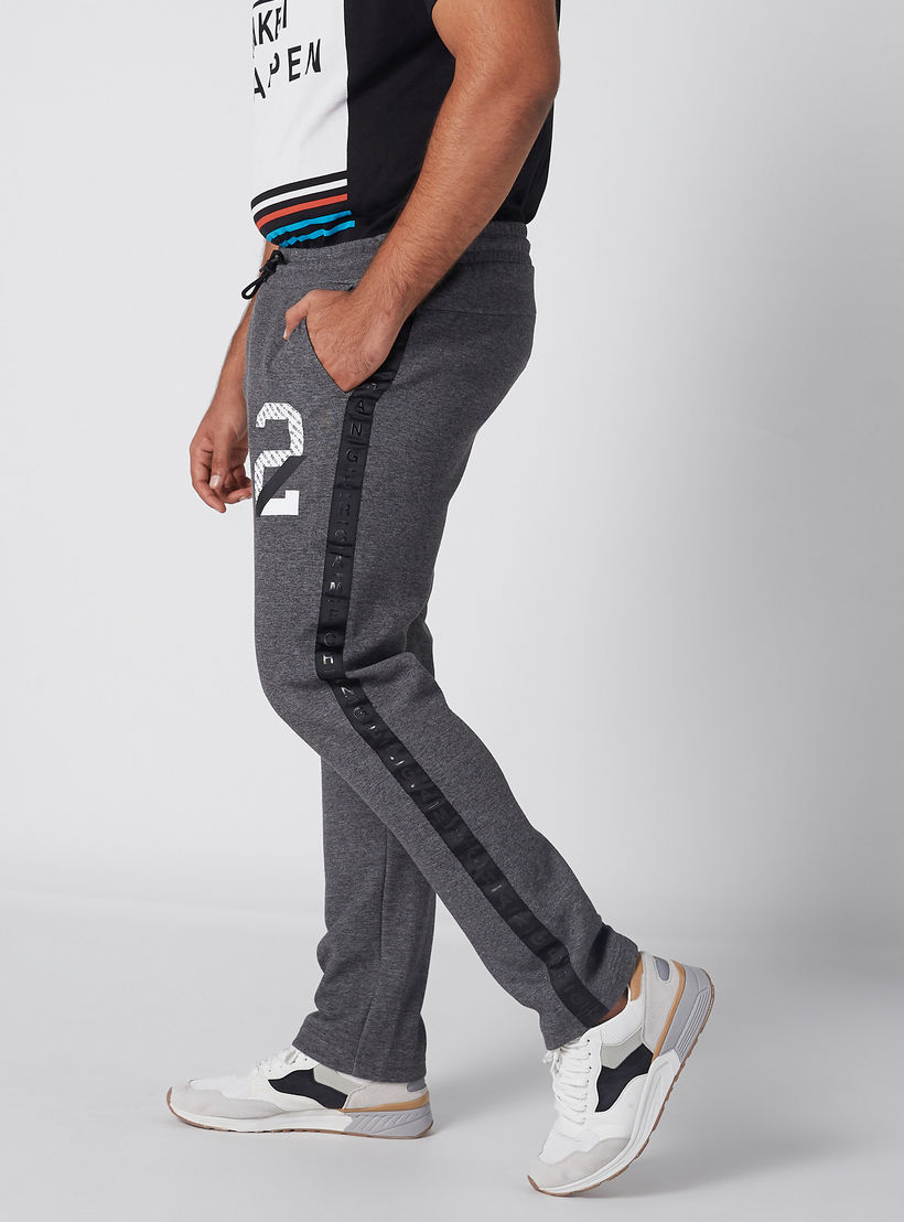 بنطال رياضي ميلانج طويل برباط وجيوب-men-clothing-bottoms-joggers-image-4