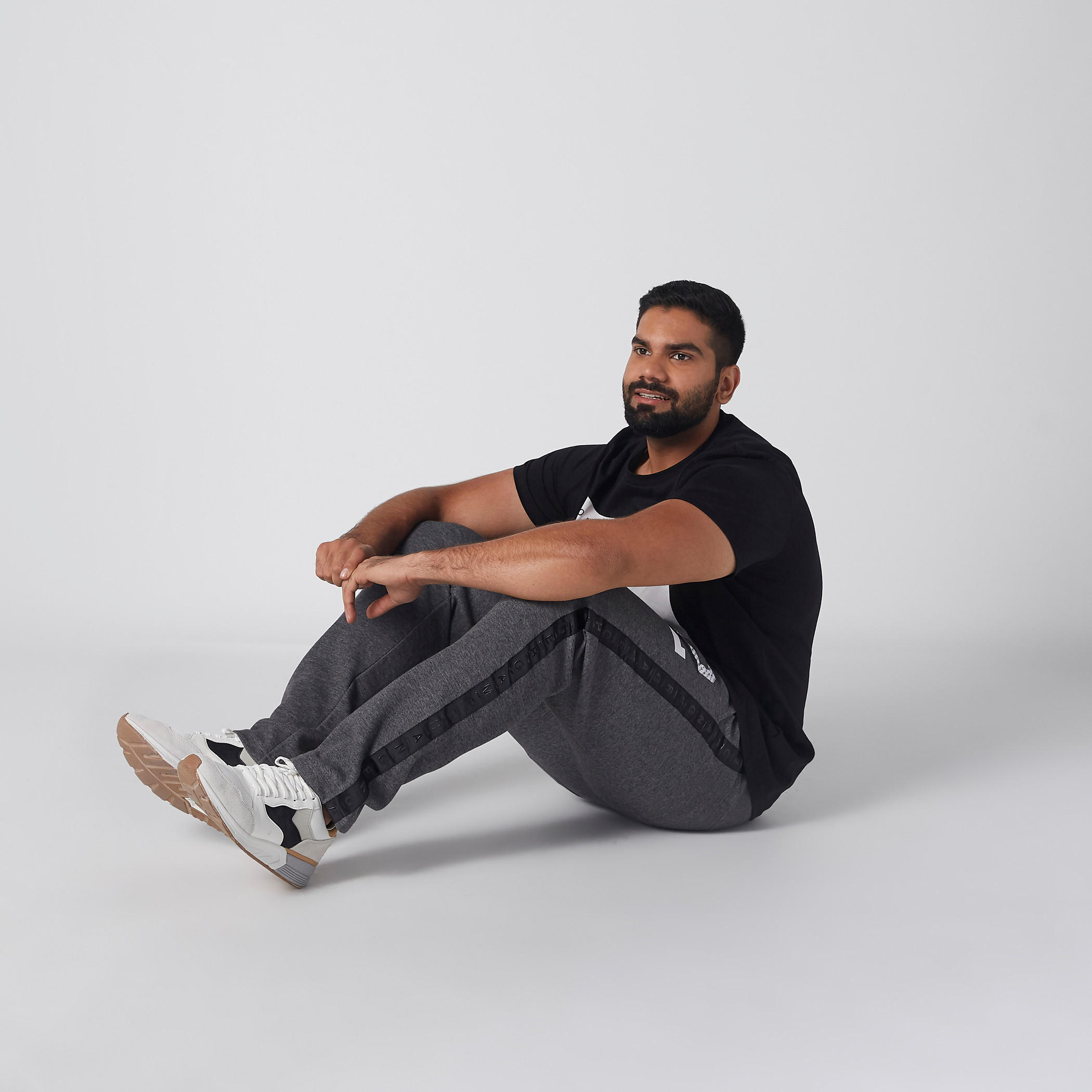بنطال رياضي ميلانج طويل برباط وجيوب-men-clothing-bottoms-joggers-image-5