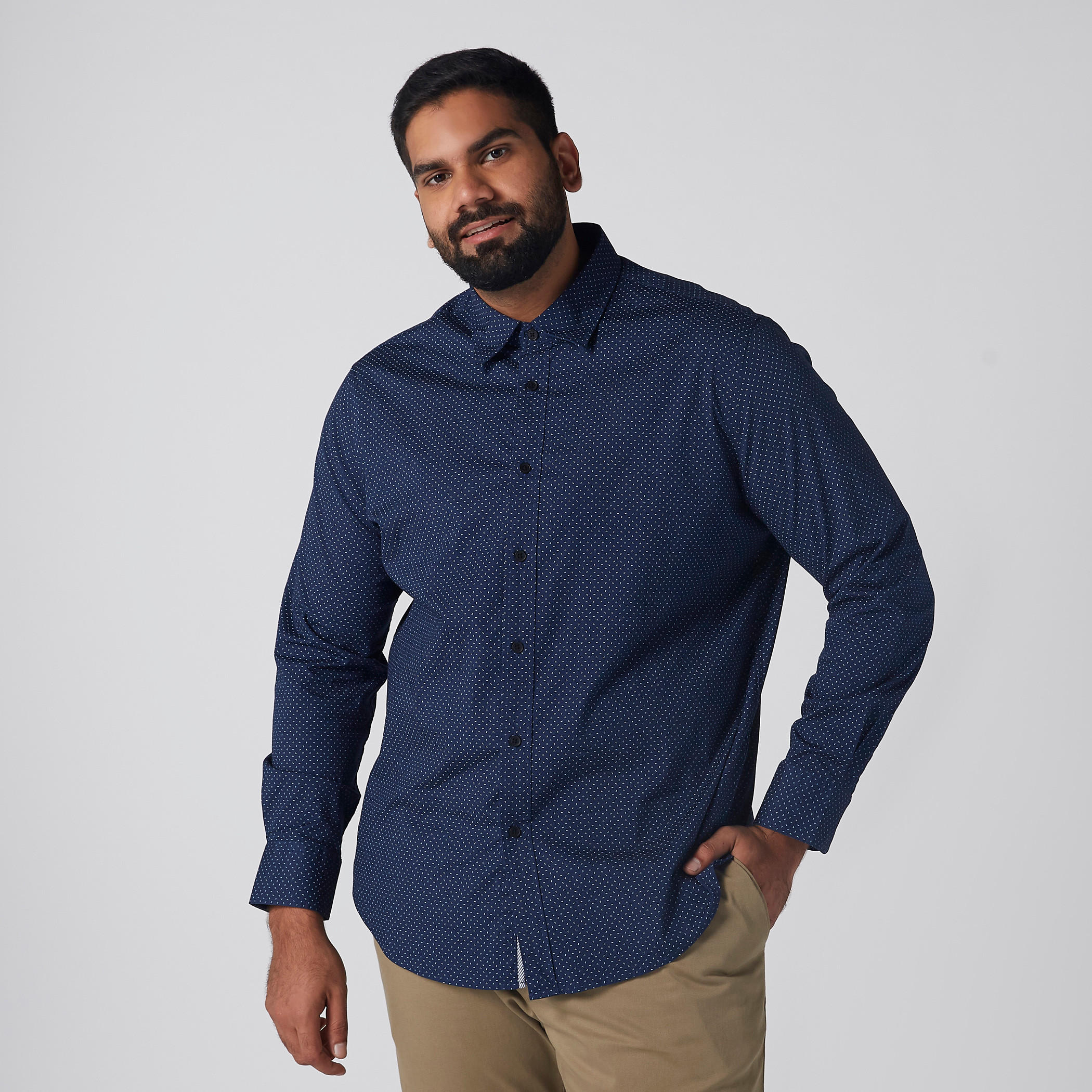 Printed Shirt with Long Sleeves and Complete Placket-men-clothing-shirts-image-1