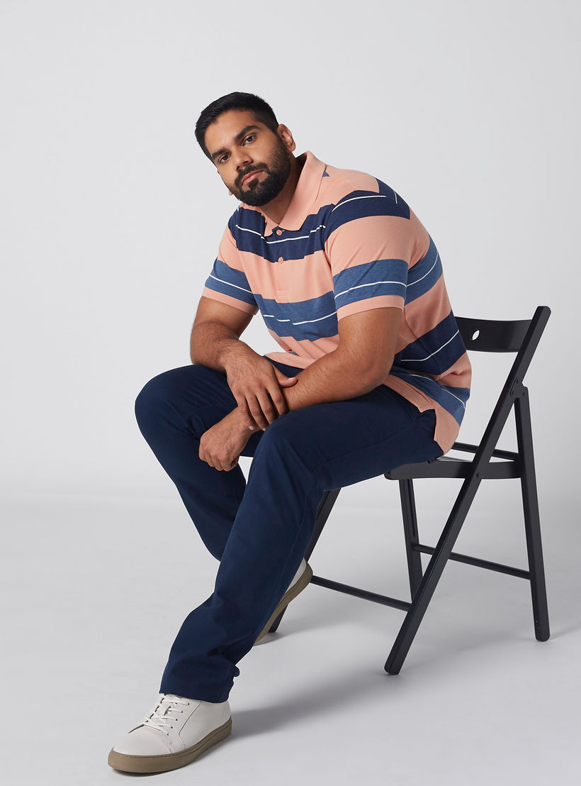 تيشيرت مقلّم بياقة بولو وأكمام قصيرة-men-clothing-tshirtsandpolos-polos-image-2