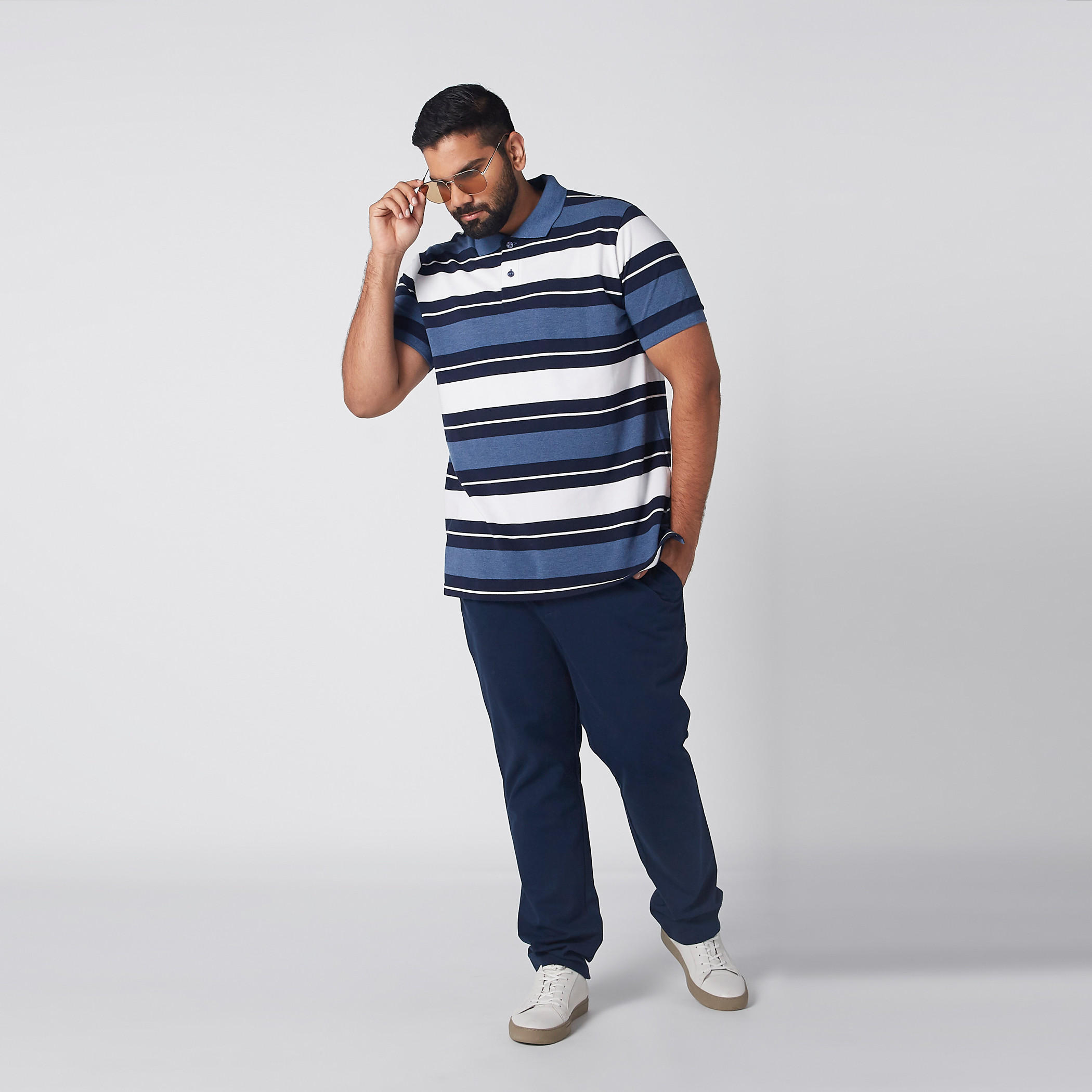 تيشيرت مقلّم بياقة بولو وأكمام قصيرة-men-clothing-tshirtsandpolos-polos-image-2