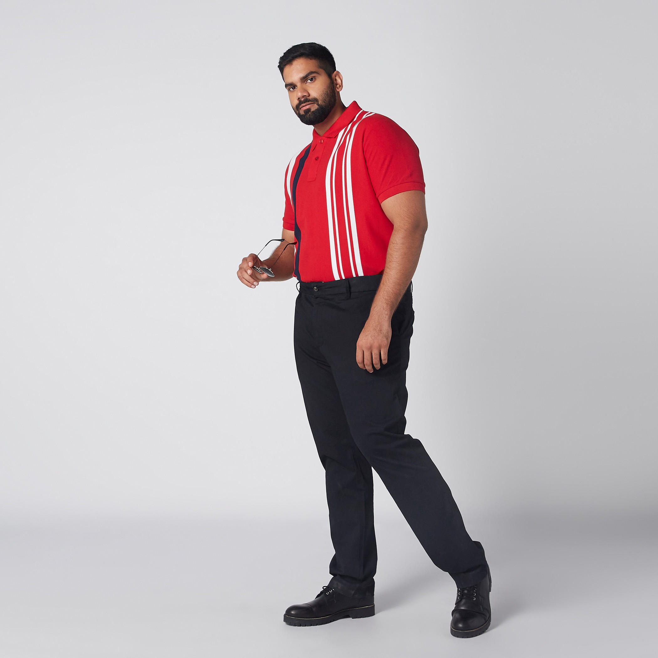 تيشيرت مقلّم بياقة بولو وأكمام قصيرة-men-clothing-tshirtsandpolos-polos-image-2
