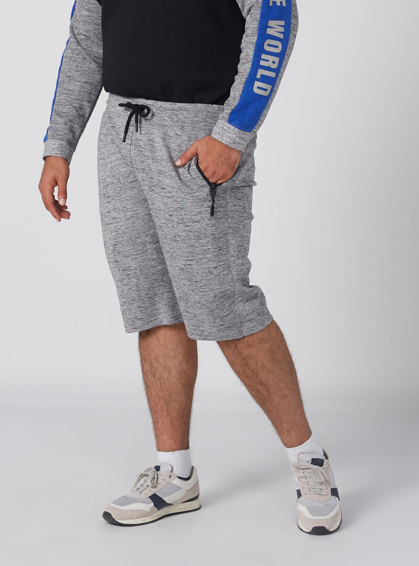 Melange Printed Shorts with Drawstring-men-clothing-bottoms-shorts-image-1