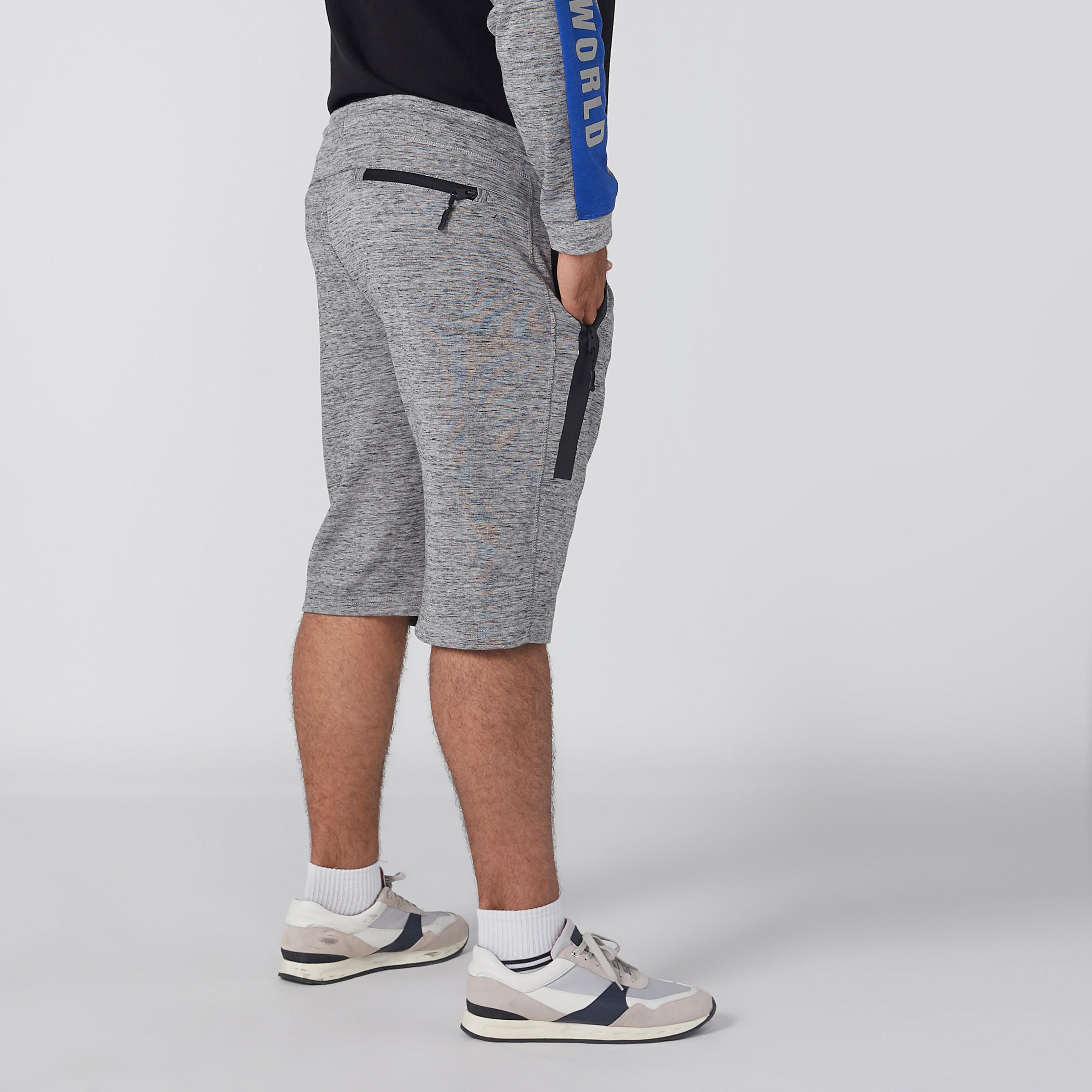 Melange Printed Shorts with Drawstring-men-clothing-bottoms-shorts-image-3