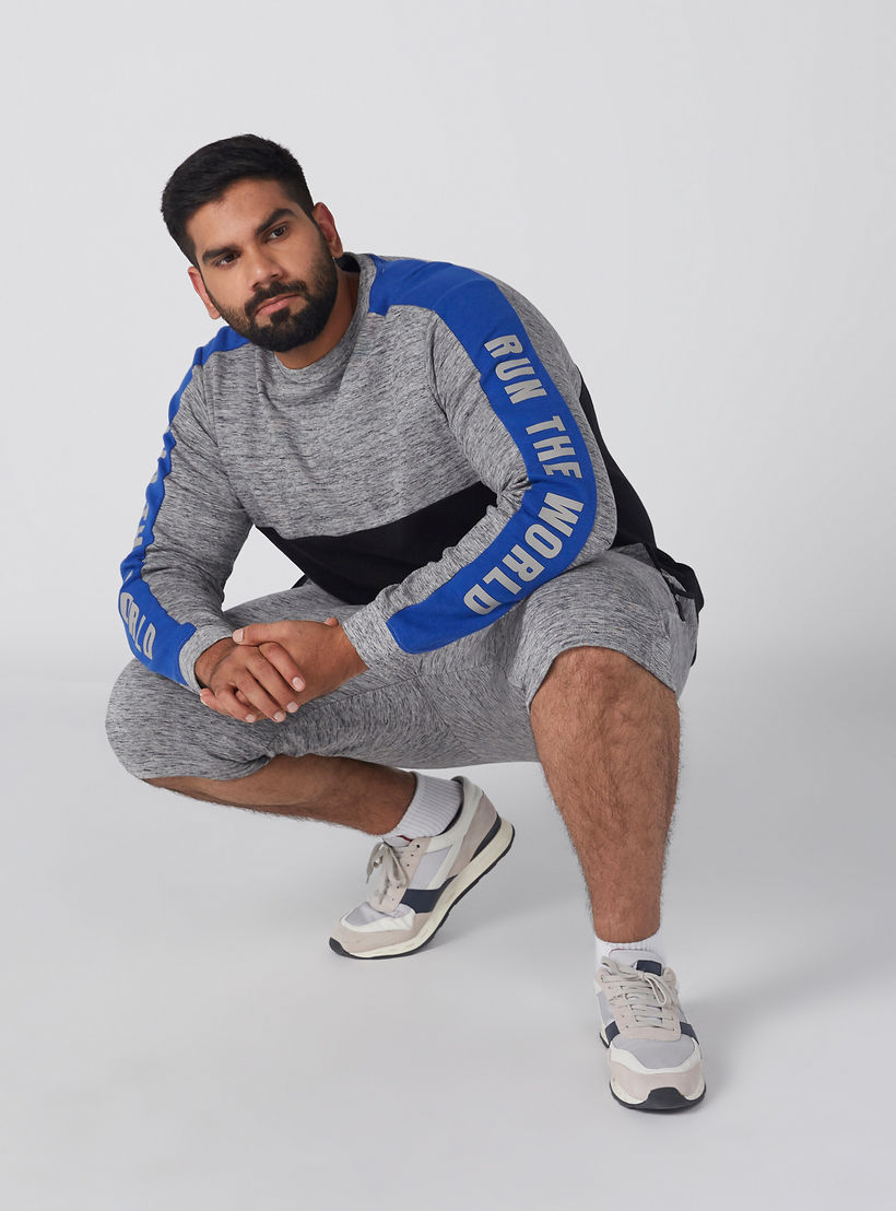 Melange Printed Shorts with Drawstring-men-clothing-bottoms-shorts-image-4
