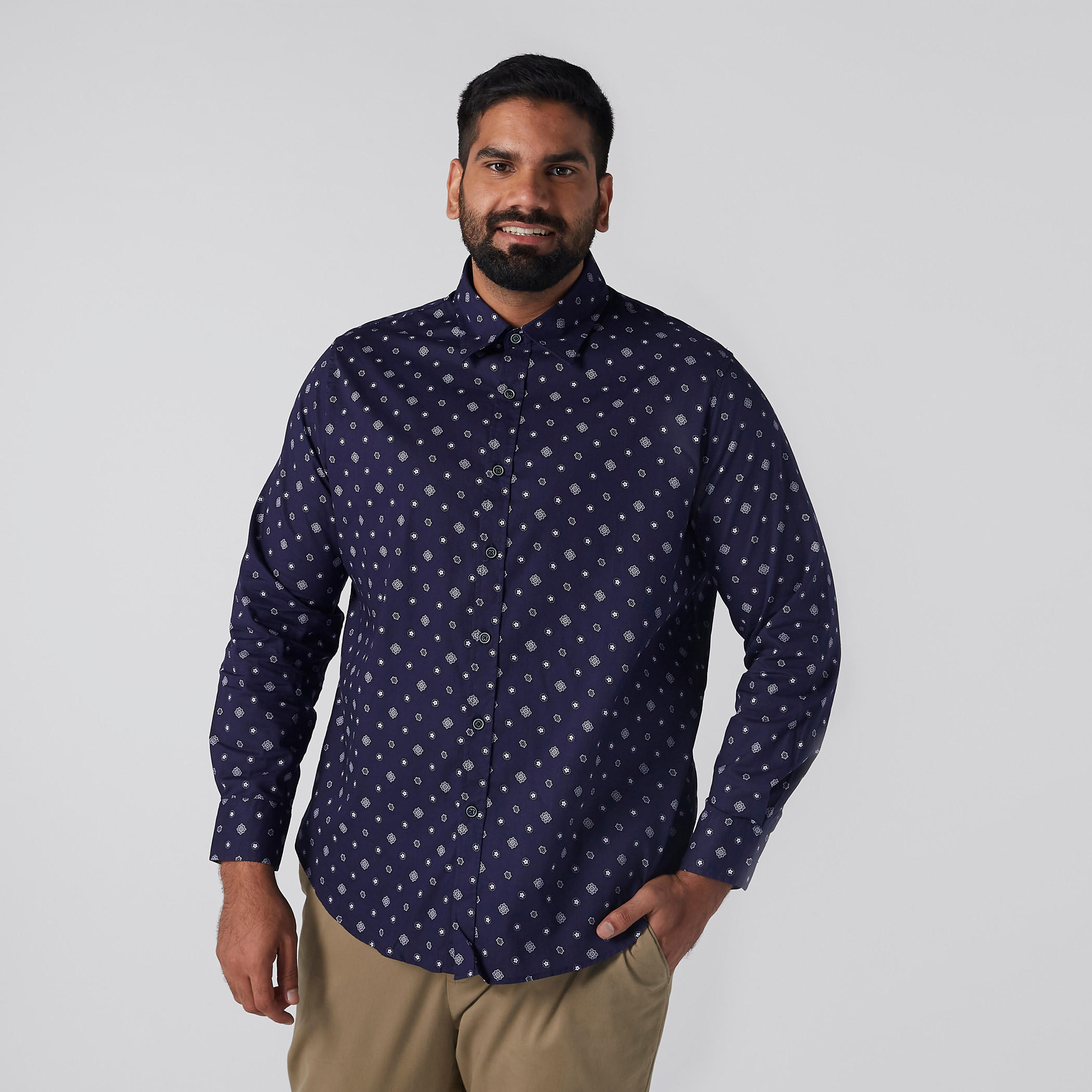 Printed Long Sleeves Shirt with Complete Placket-men-clothing-shirts-image-1