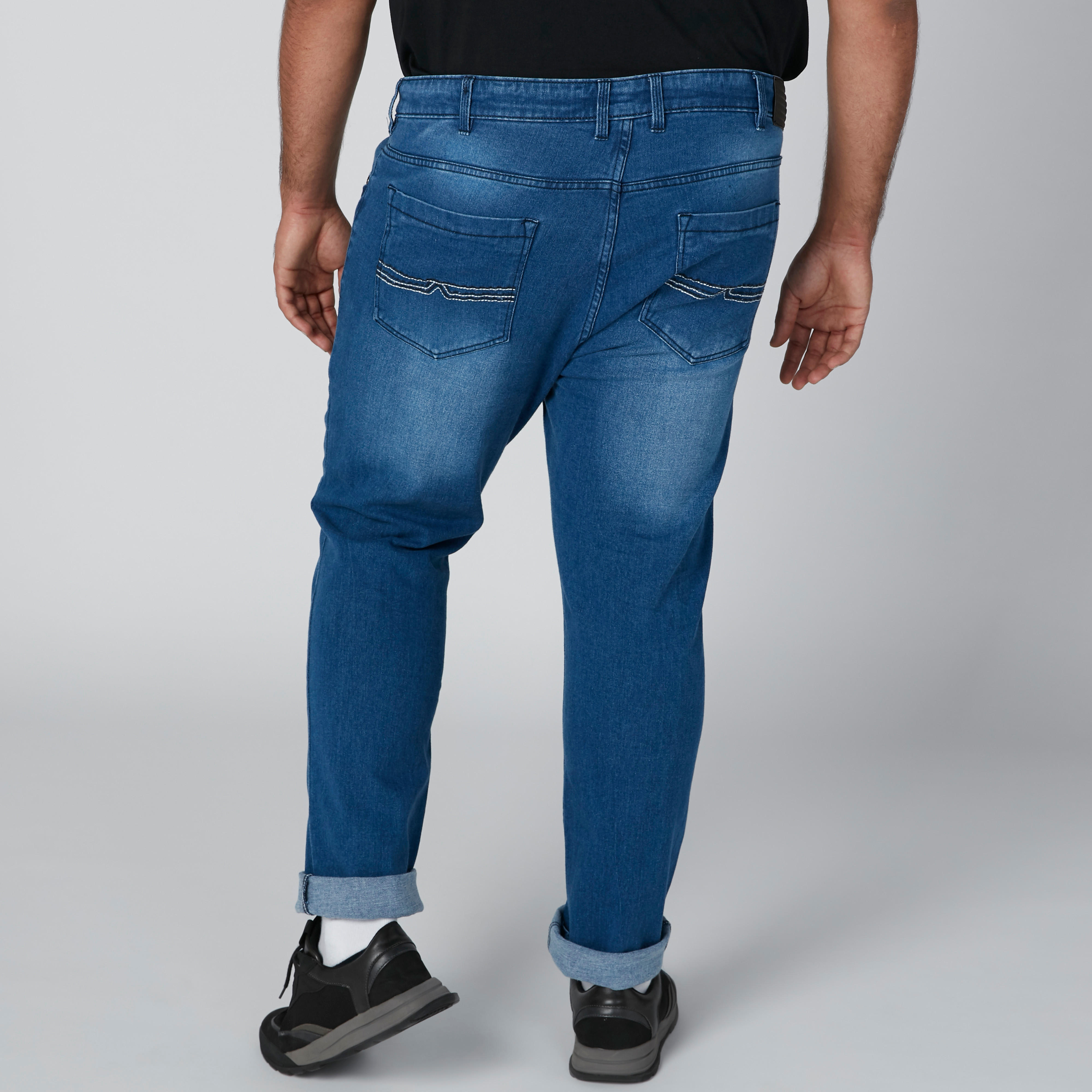جينز طويل خصر عالٍ بجيوب وعروات حزام-men-clothing-bottoms-jeans-image-2