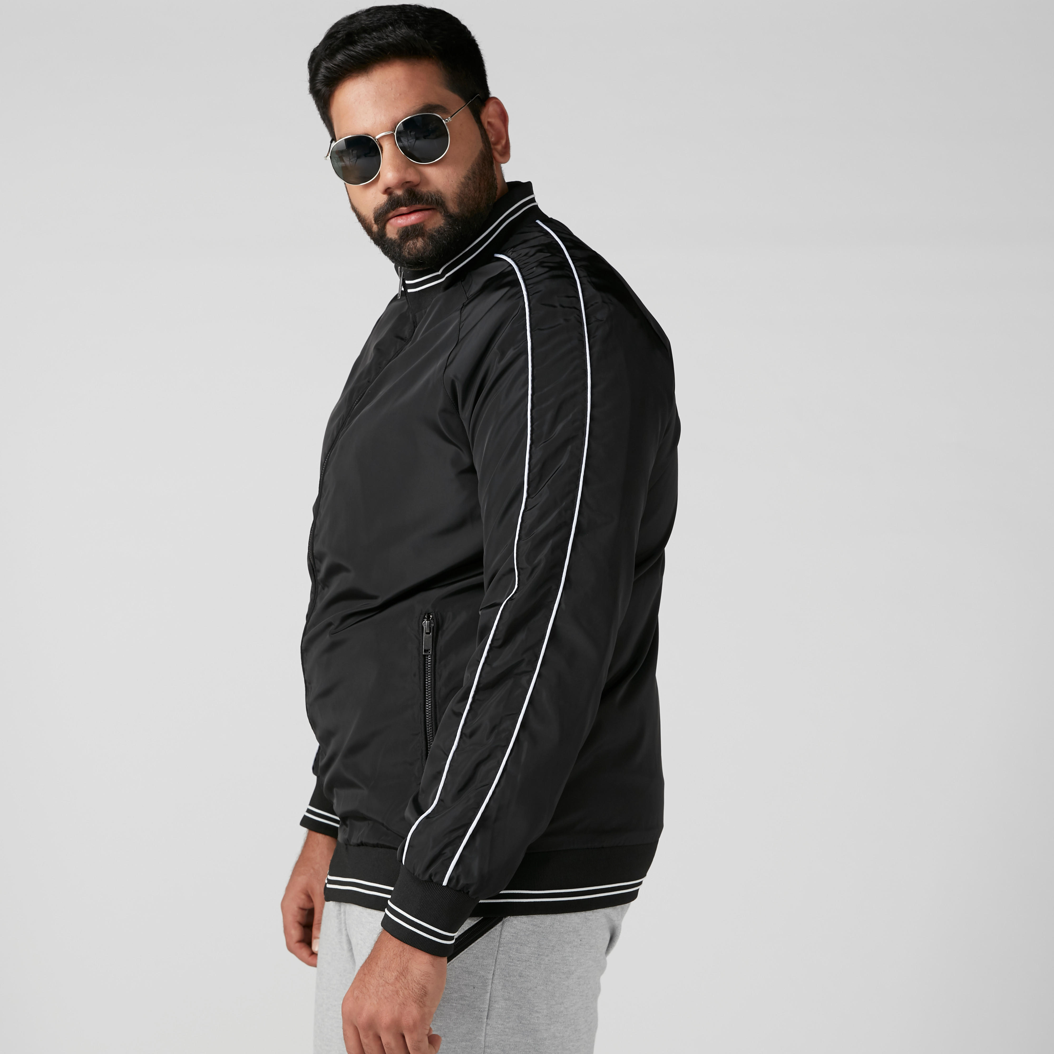 Textured Jacket in Regular Fit with Long Sleeves-men-clothing-jacketsandblazers-jackets-image-1