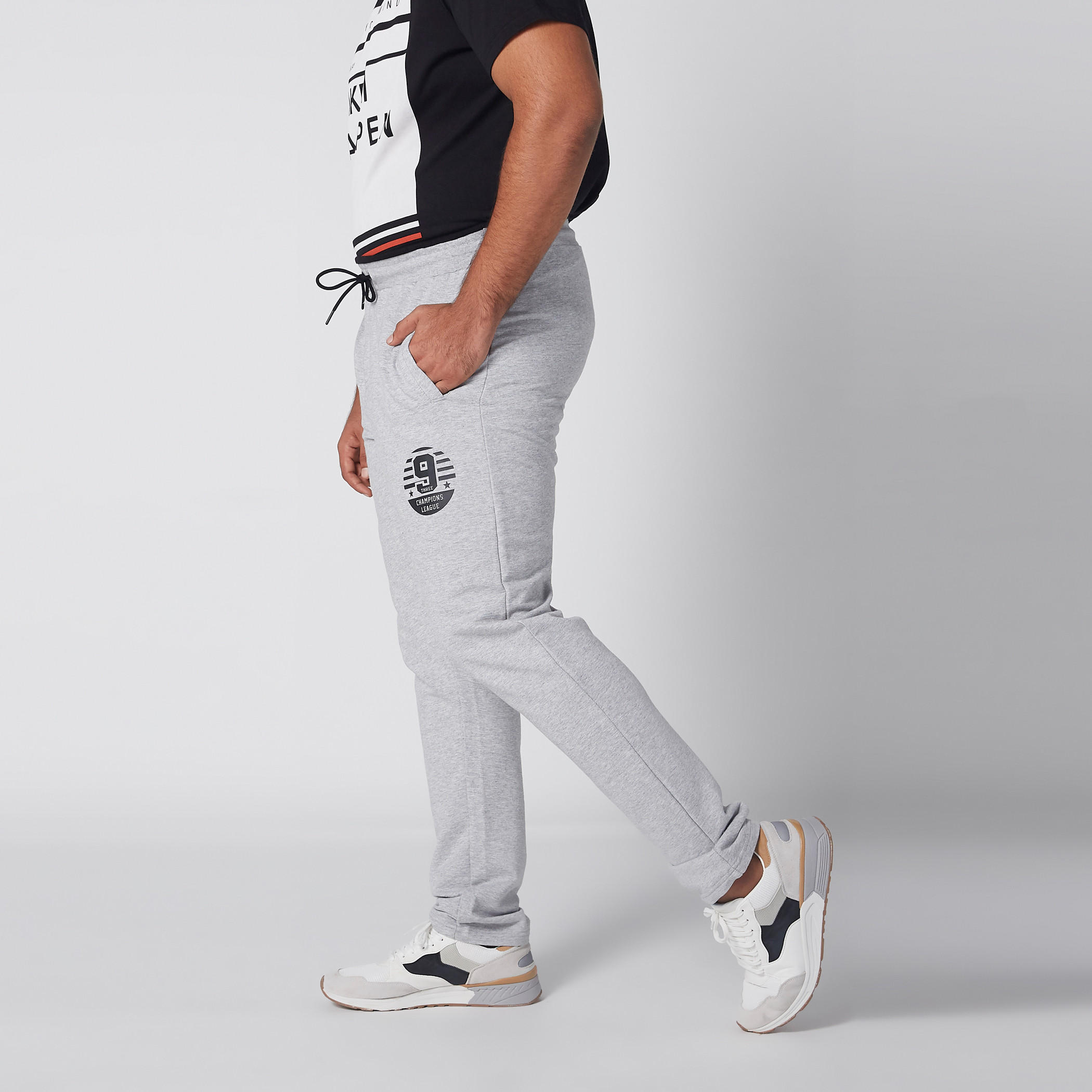 Melange Printed Track Pants with Drawstring-men-clothing-bottoms-joggers-image-3
