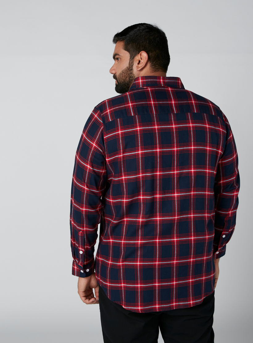 قميص كاروهات بأكمام طويلة وأزرار-men-clothing-shirts-image-1