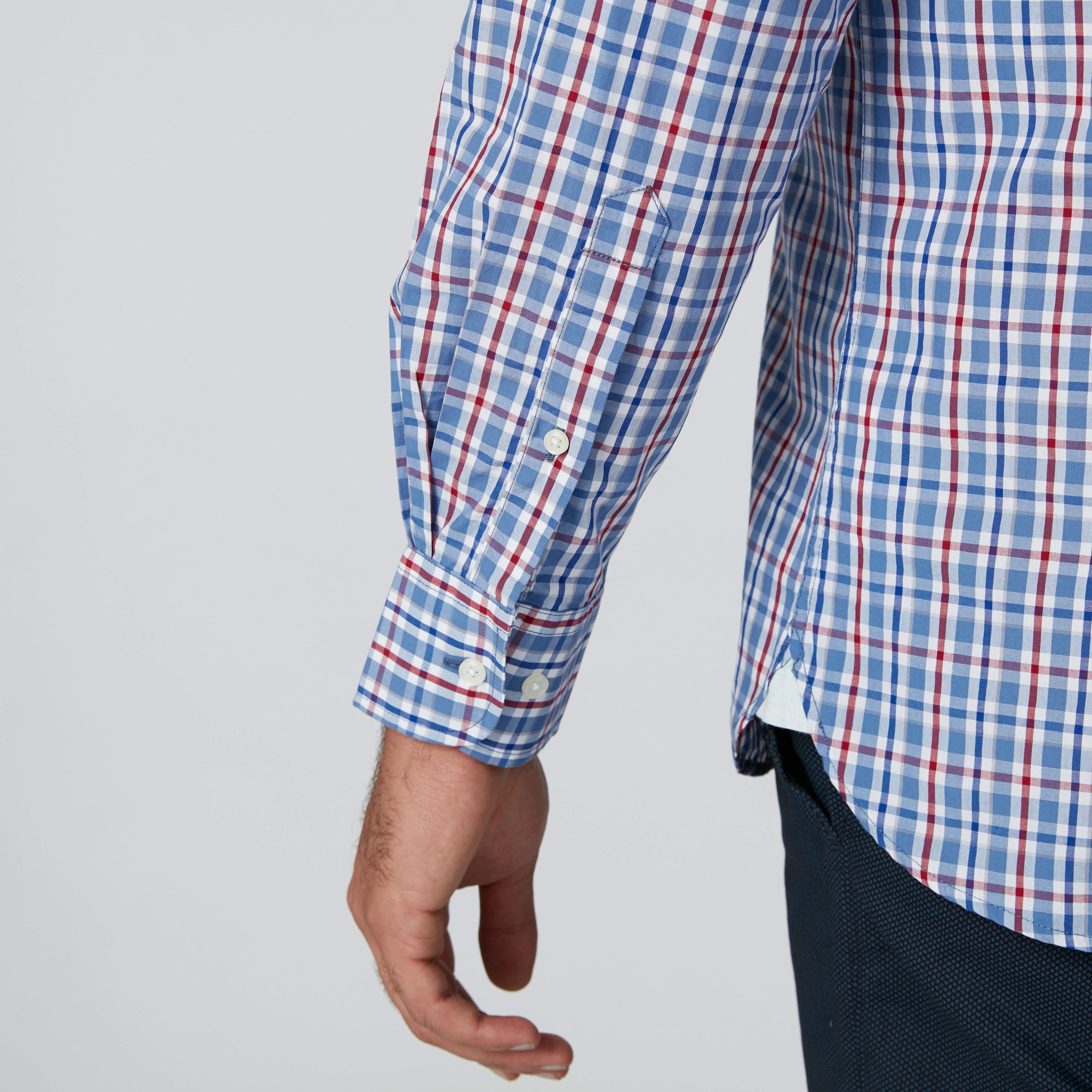 Chequered Shirt with Long Sleeves and Patch Pocket-men-clothing-shirts-image-4