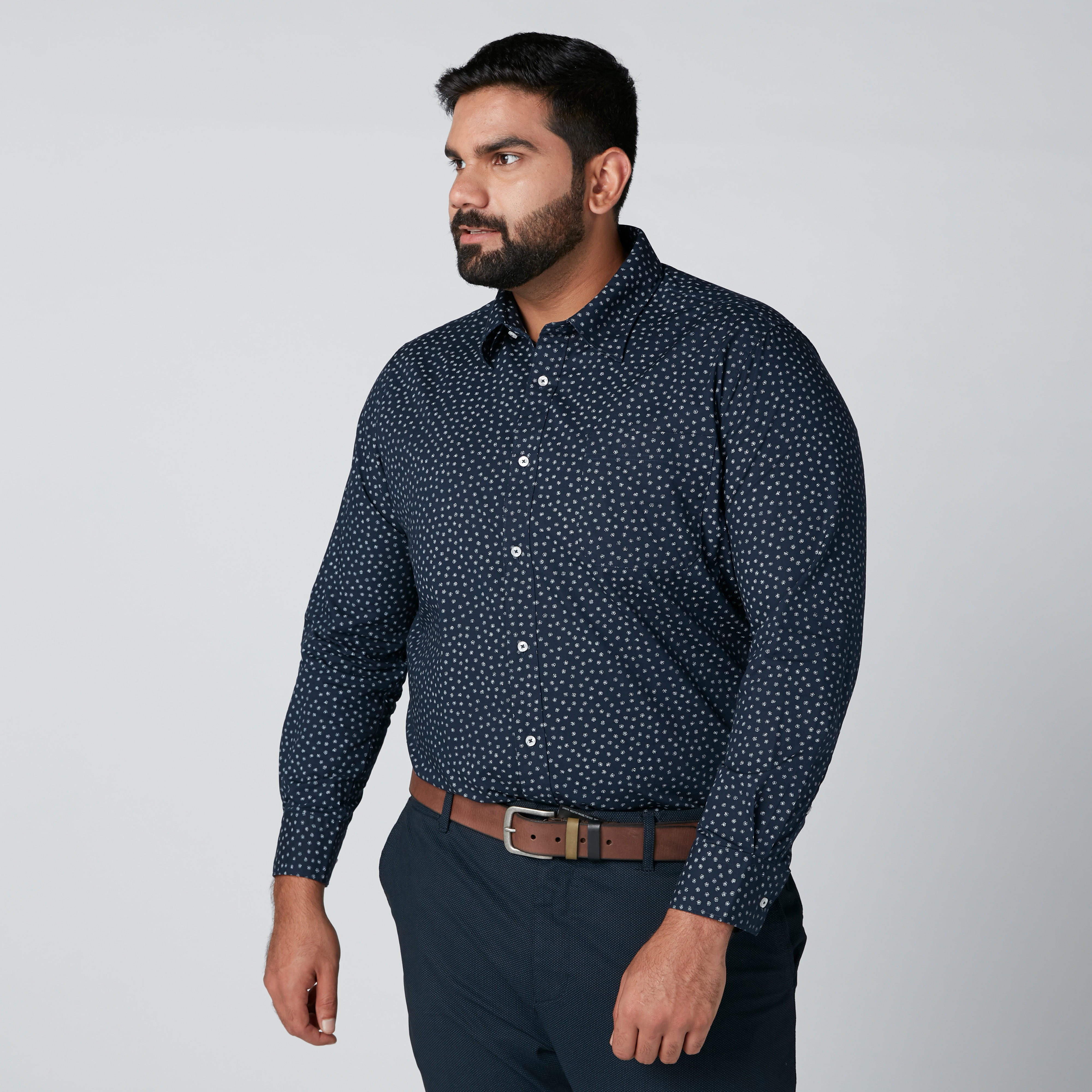 Printed Shirt with Long Sleeves and Patch Pocket-men-clothing-shirts-image-1
