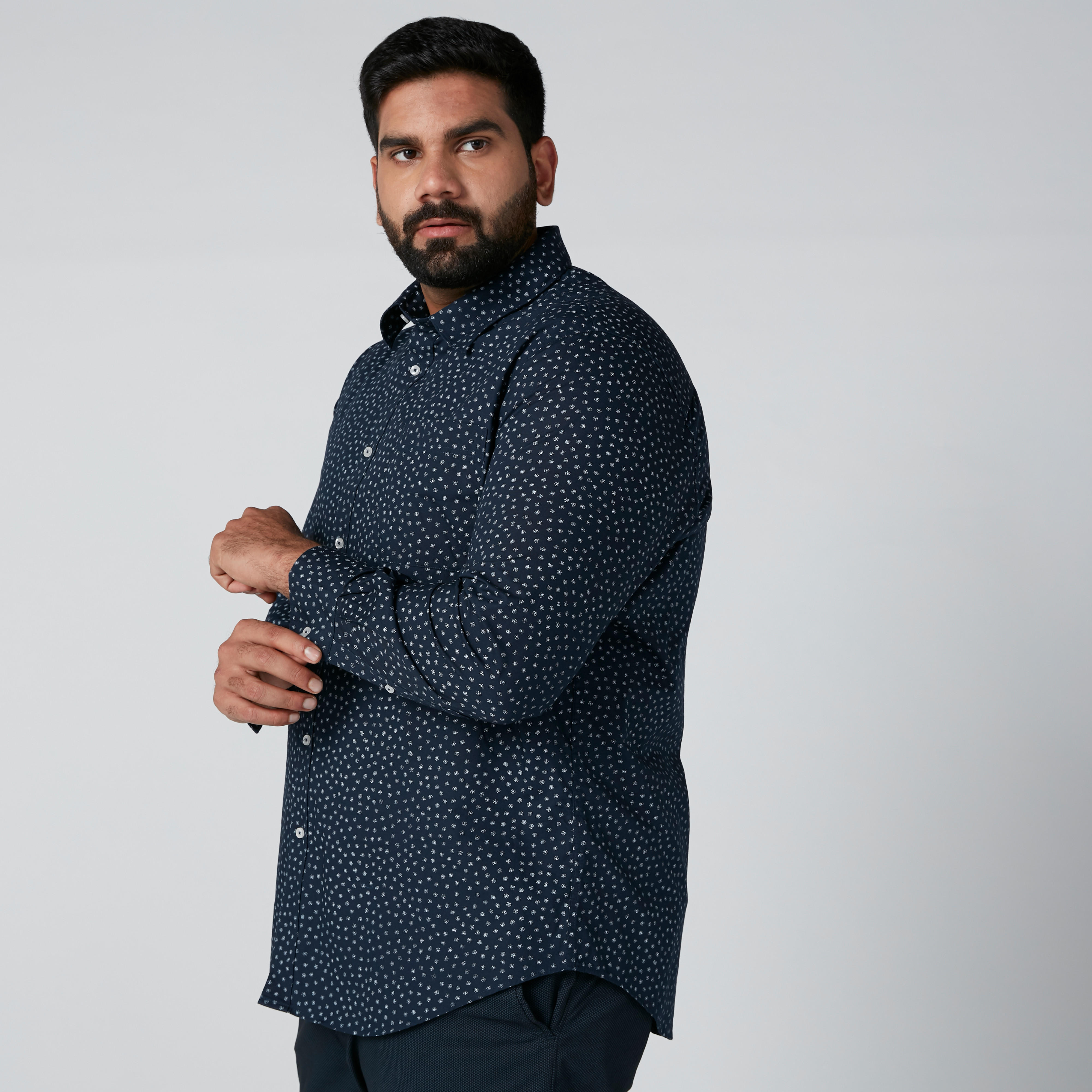 Printed Shirt with Long Sleeves and Patch Pocket-men-clothing-shirts-image-5
